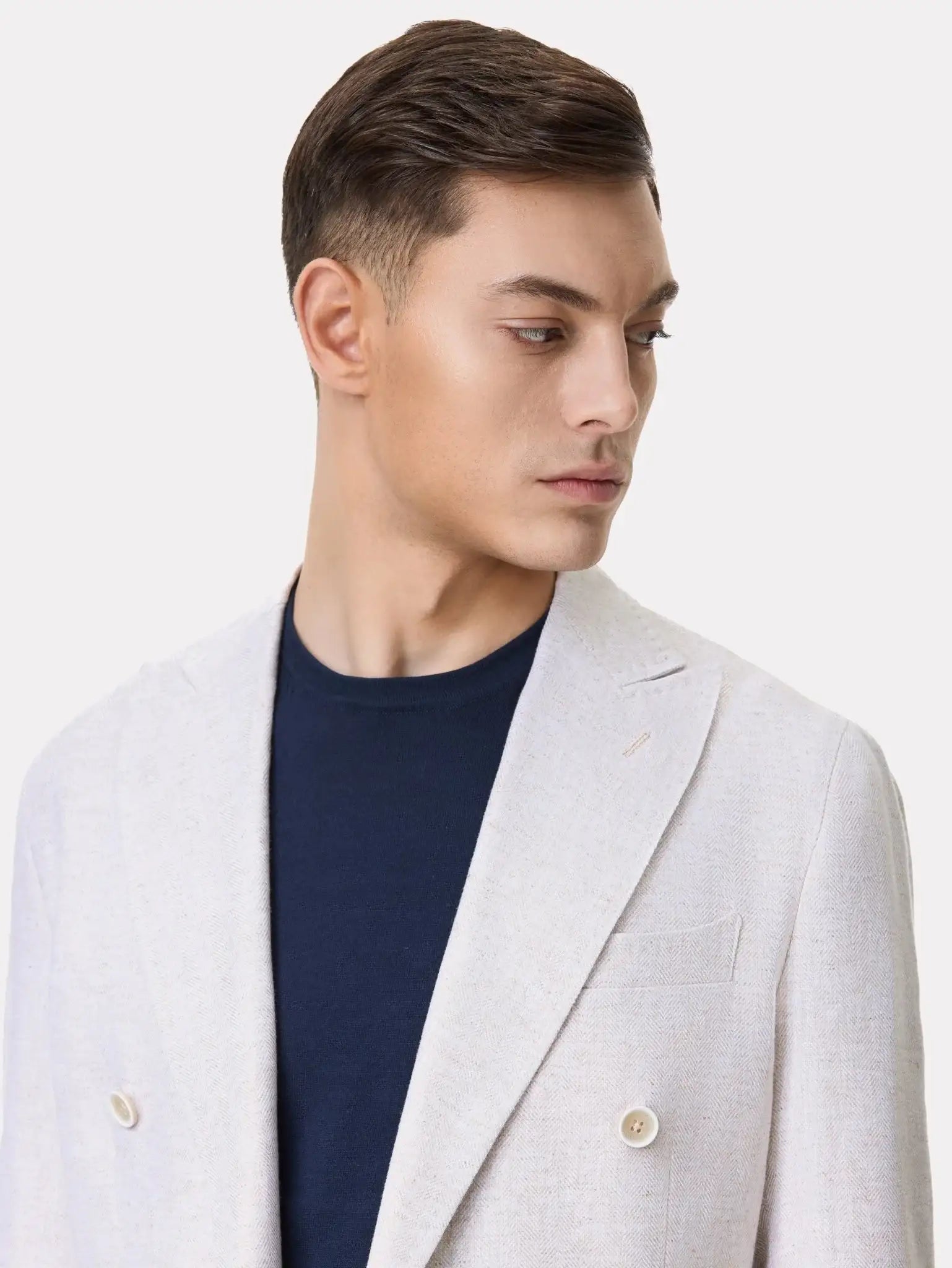 Sacou bej la doua randuri de nasturi