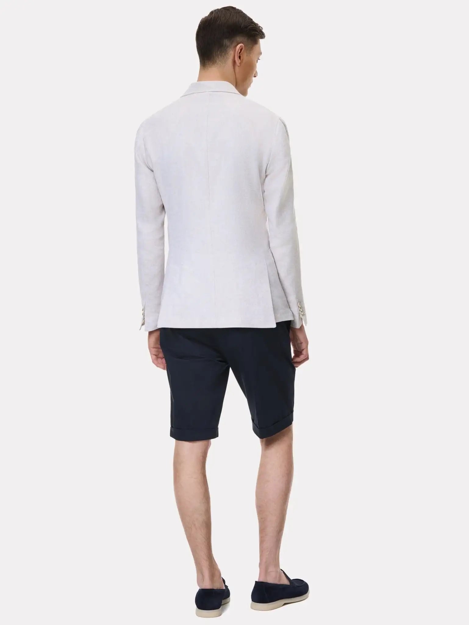 Pantaloni scurti navy cu manseta