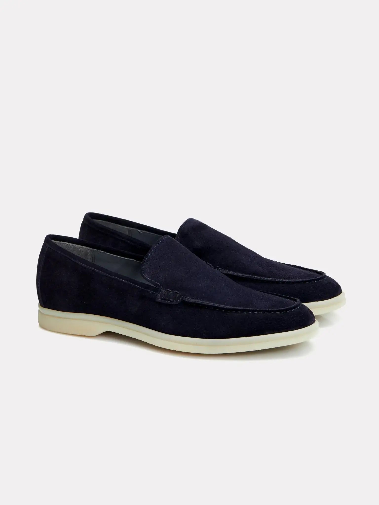 Mocasini navy din piele intoarsa