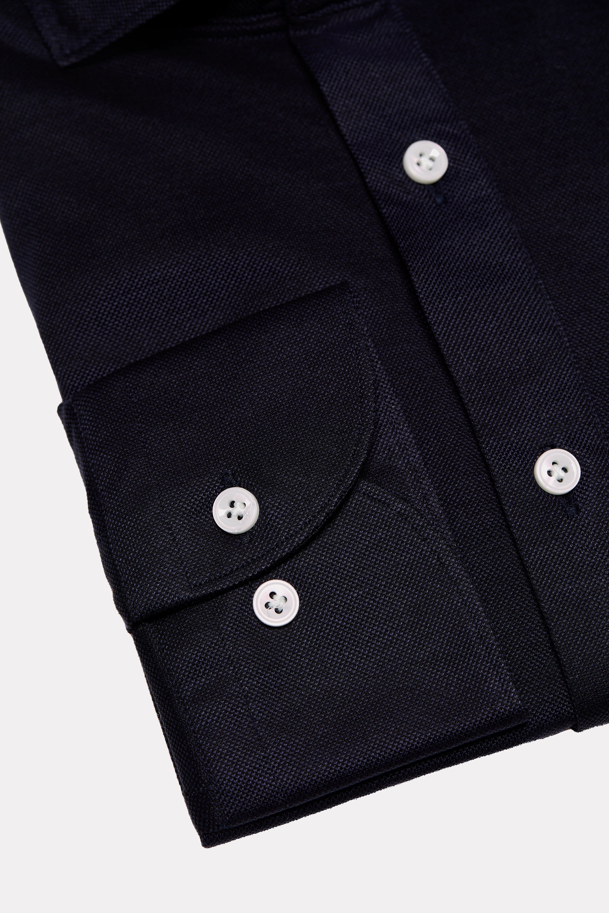 Black popover shirt with navy blue texture