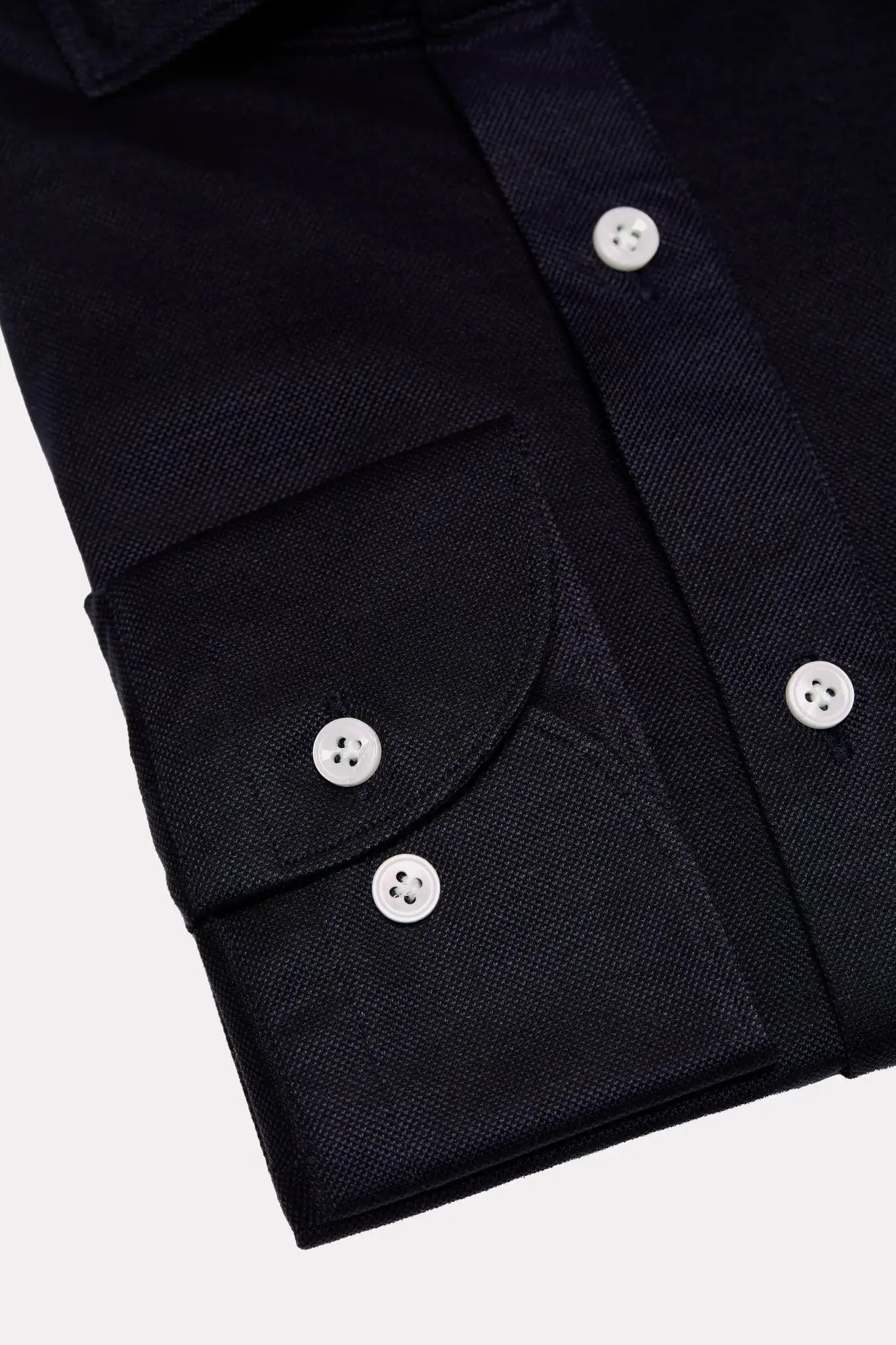 Black popover shirt with navy blue texture