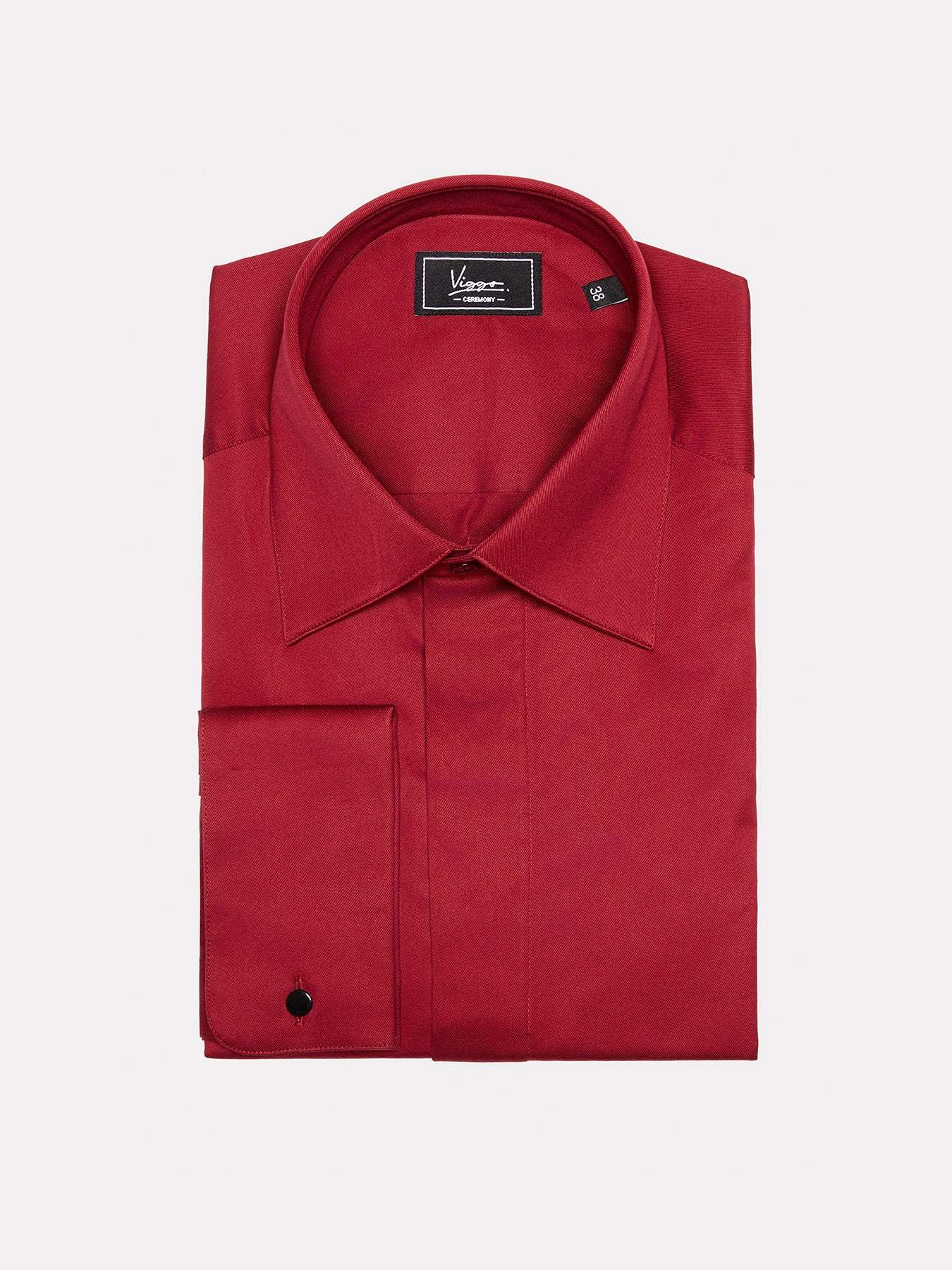 Bordeaux shirt with hidden buttons