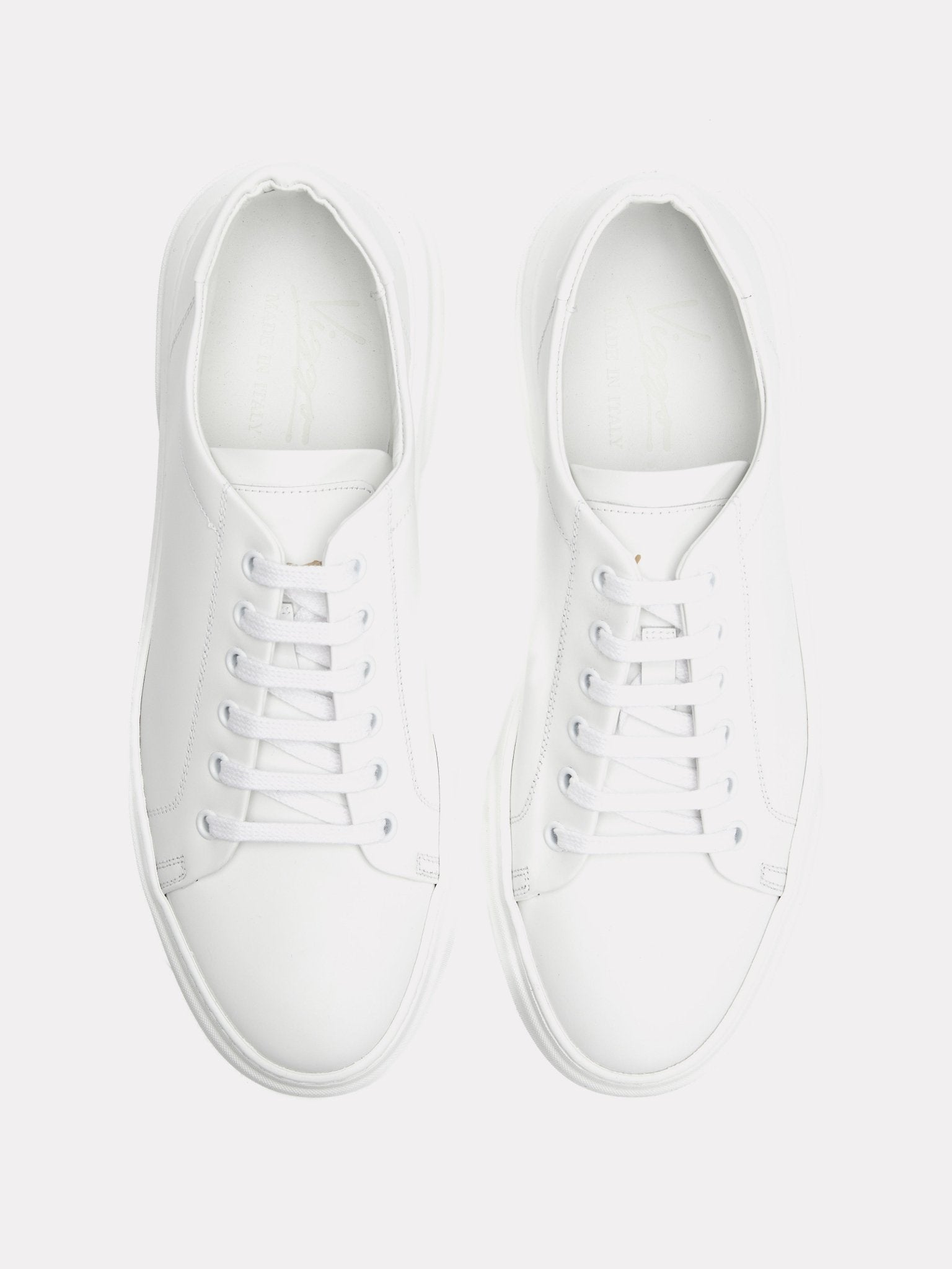 Sneakers albi cu logo auriu - Viggo