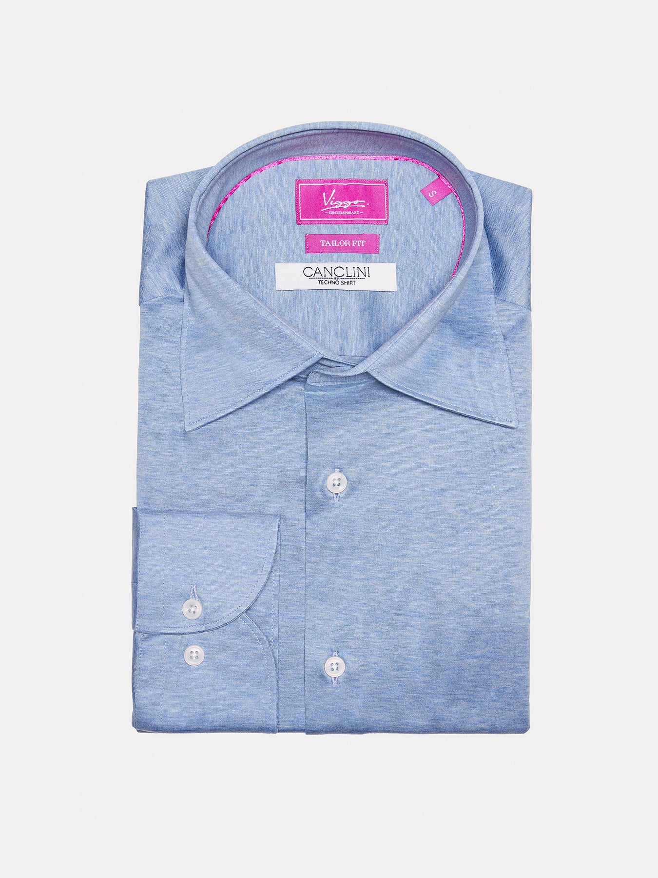Camasa bleu jersey, tesatura techno