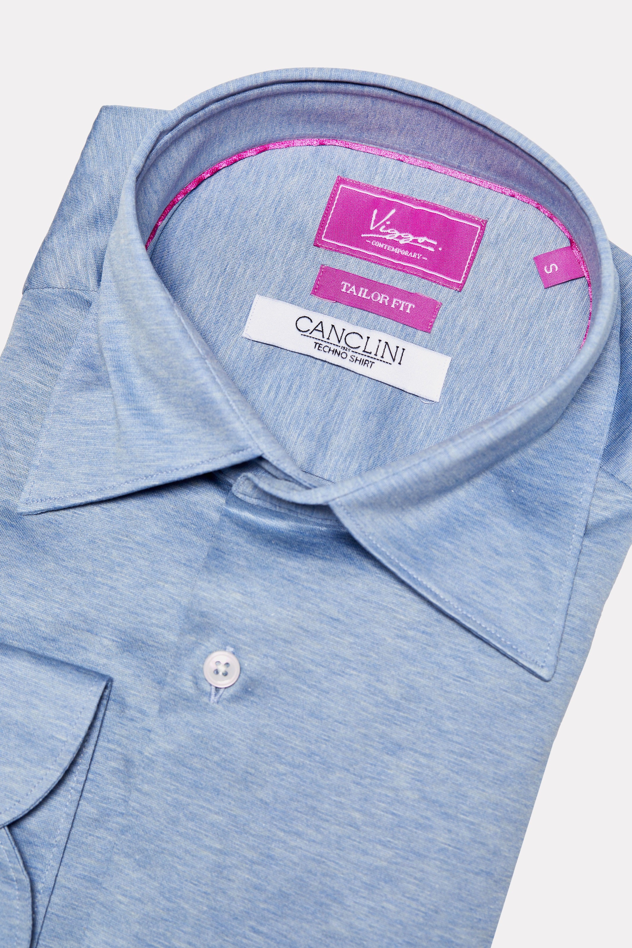Camasa bleu jersey, tesatura techno