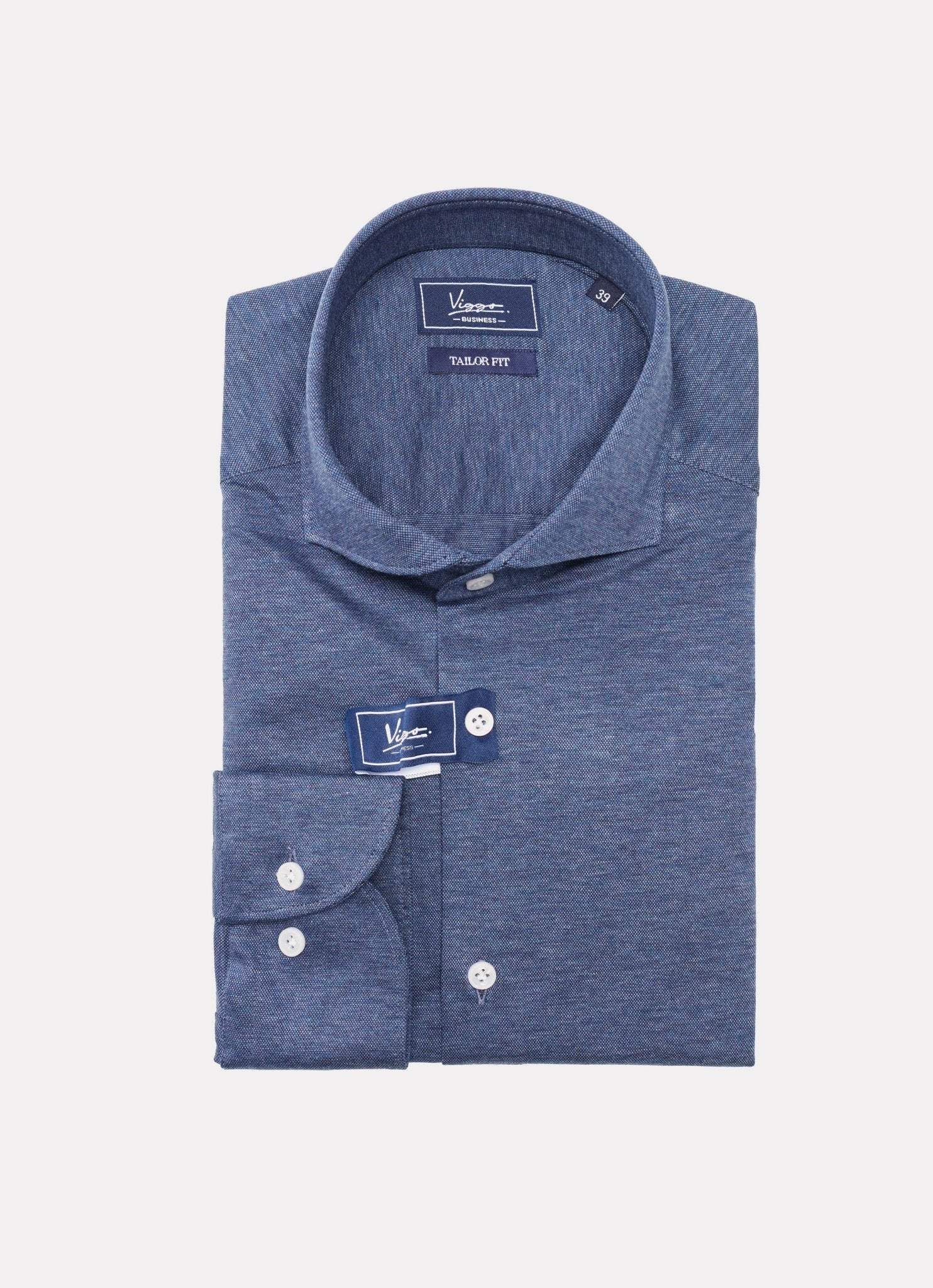 Camasa albastru denim din jerseu