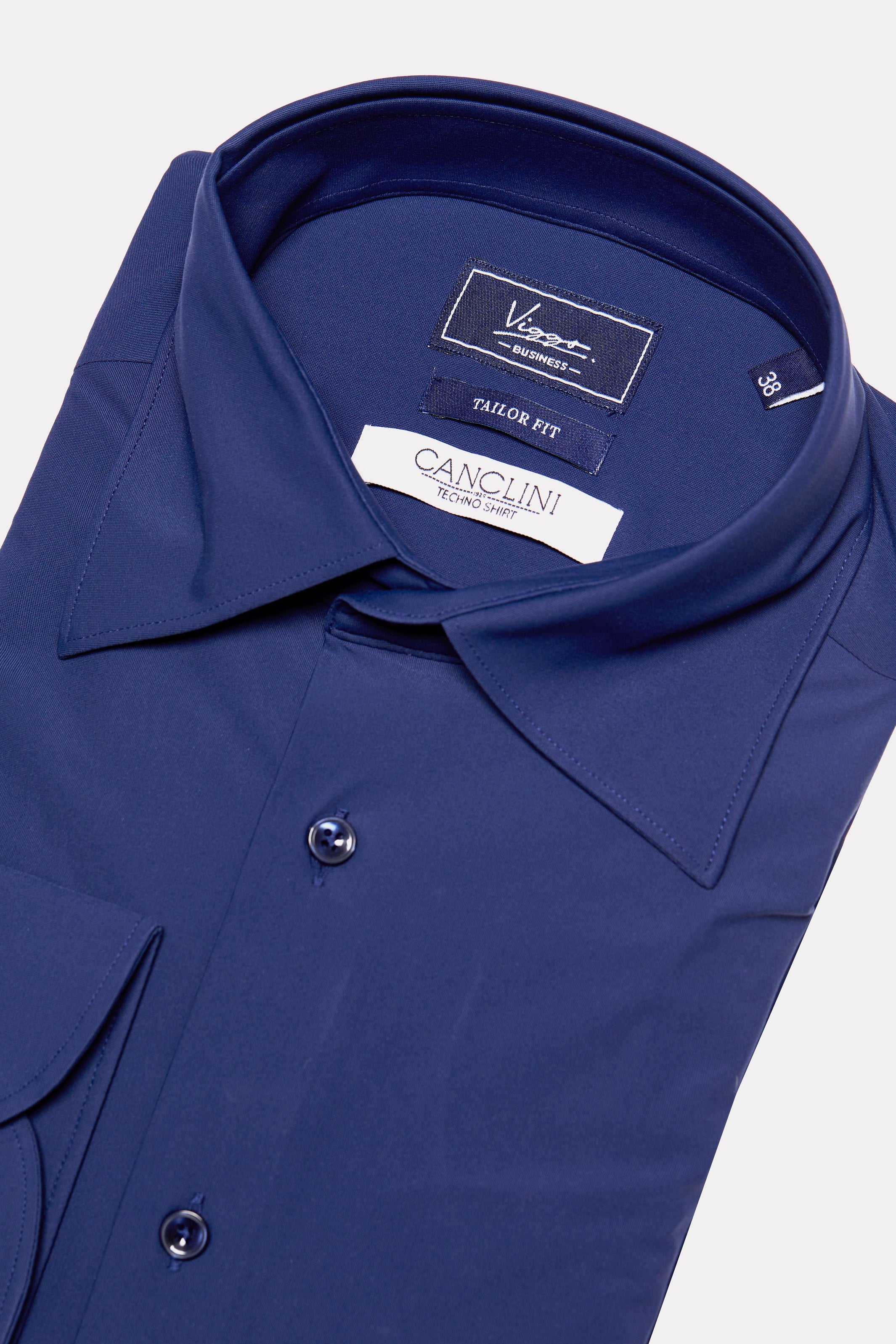 Navy blue techno fabric shirt