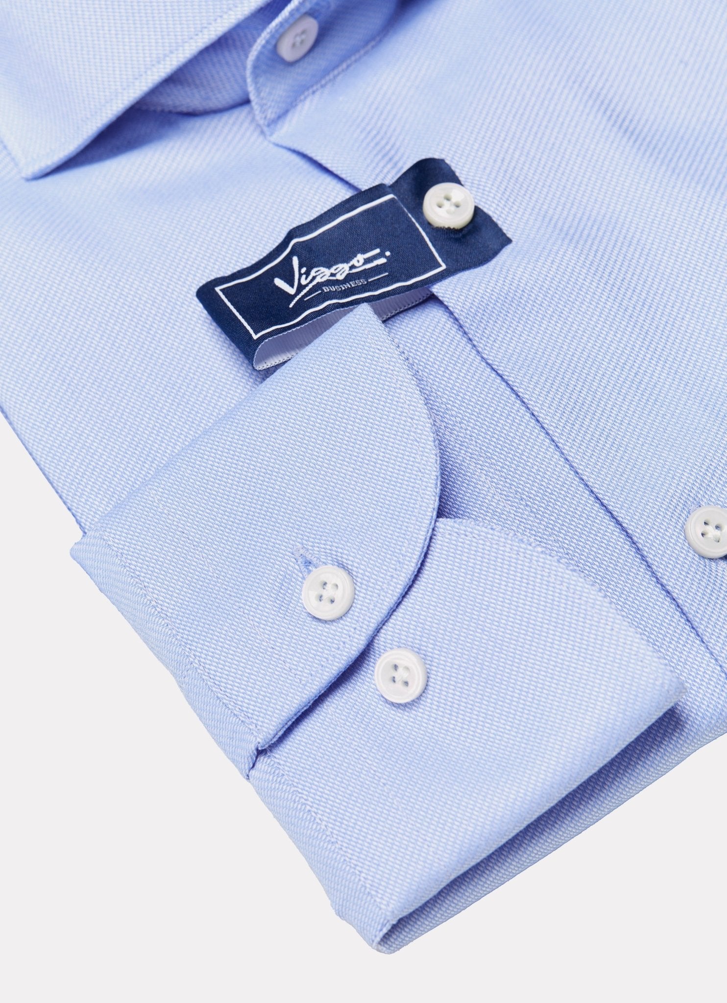 Camasa oxford bleu cu textura alba - Viggo