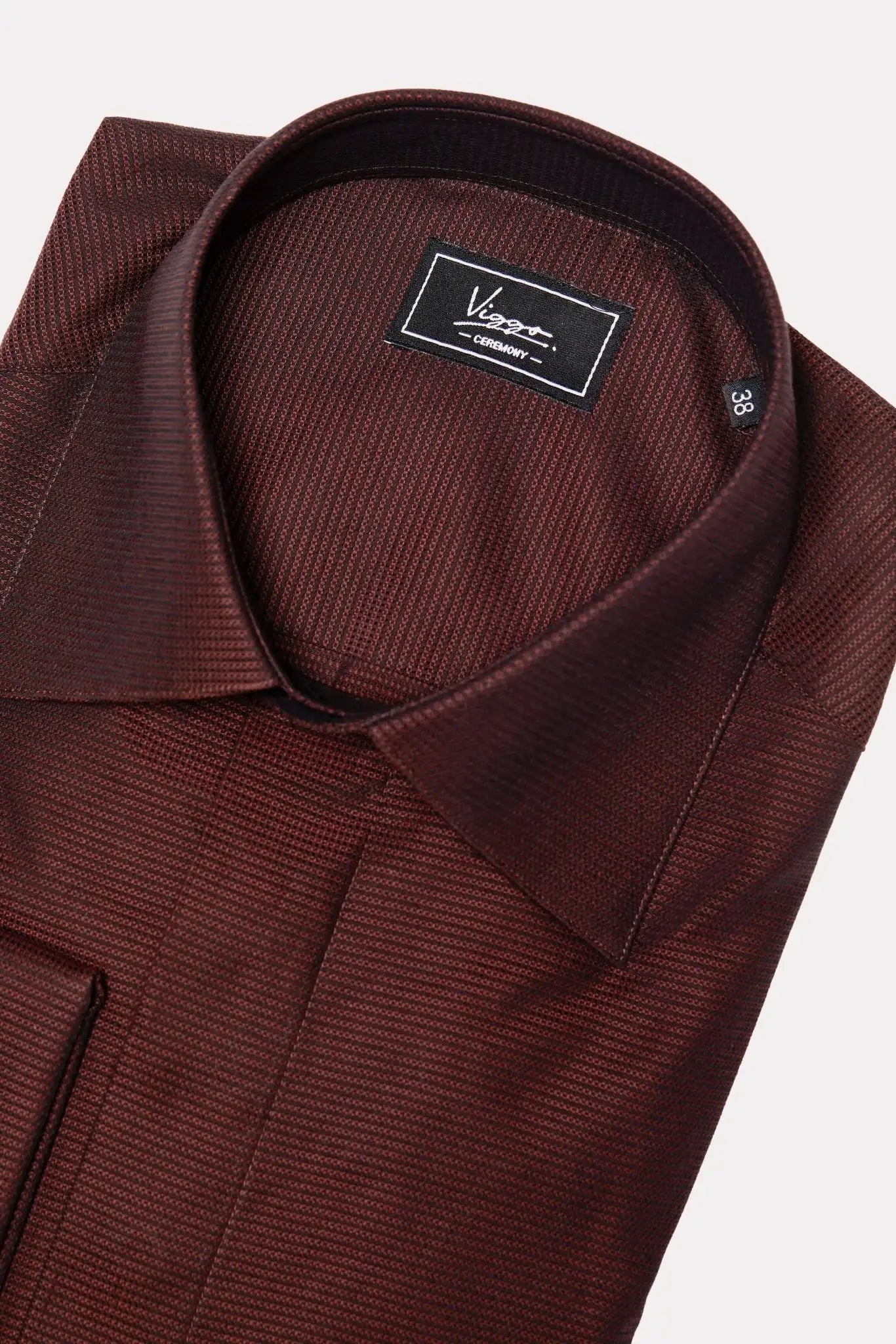 Textured shirt with stripes, hidden buttons