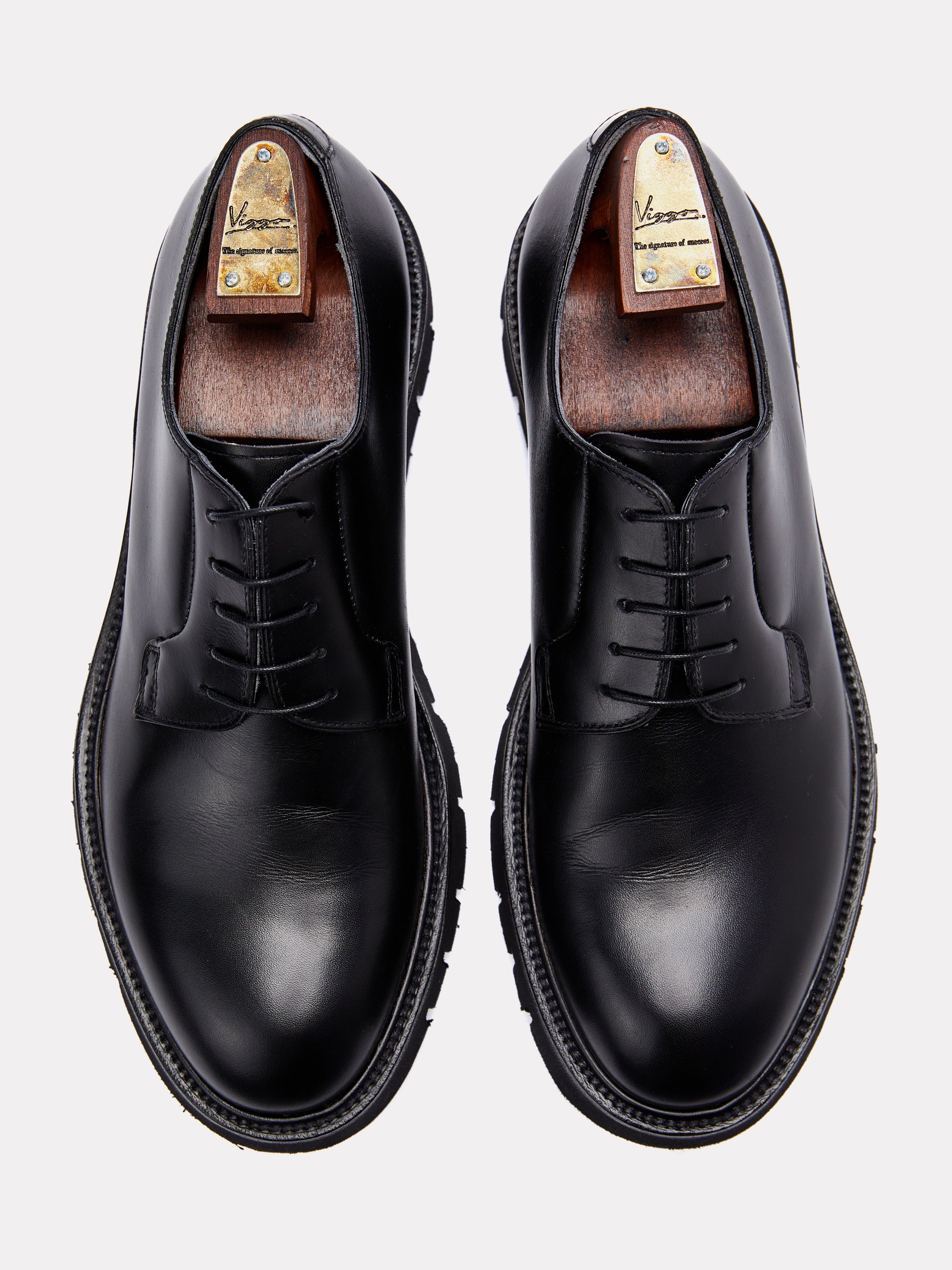 Pantofi derby negri cu talpa chunky