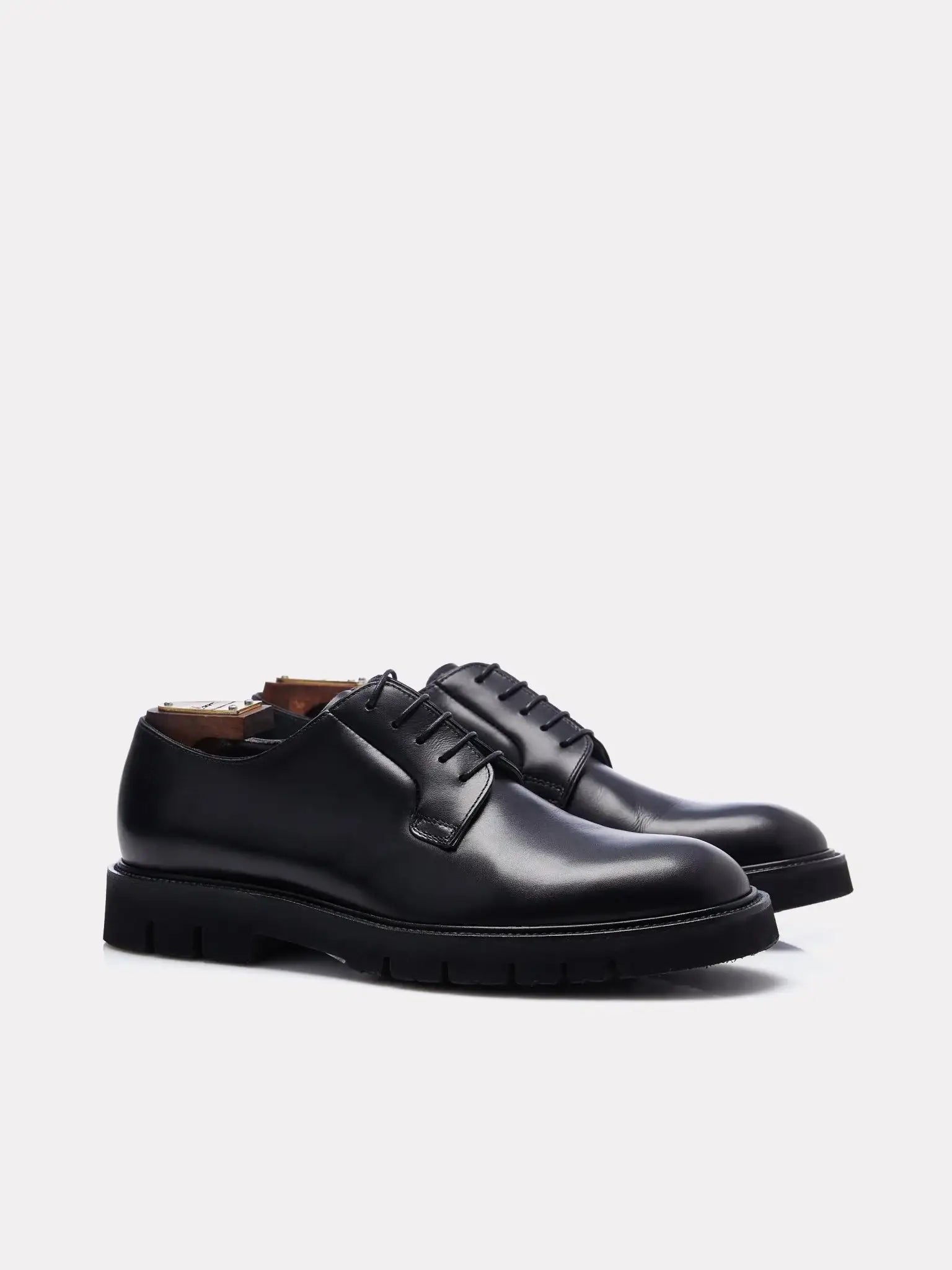 Black derby shoes with chunky sole