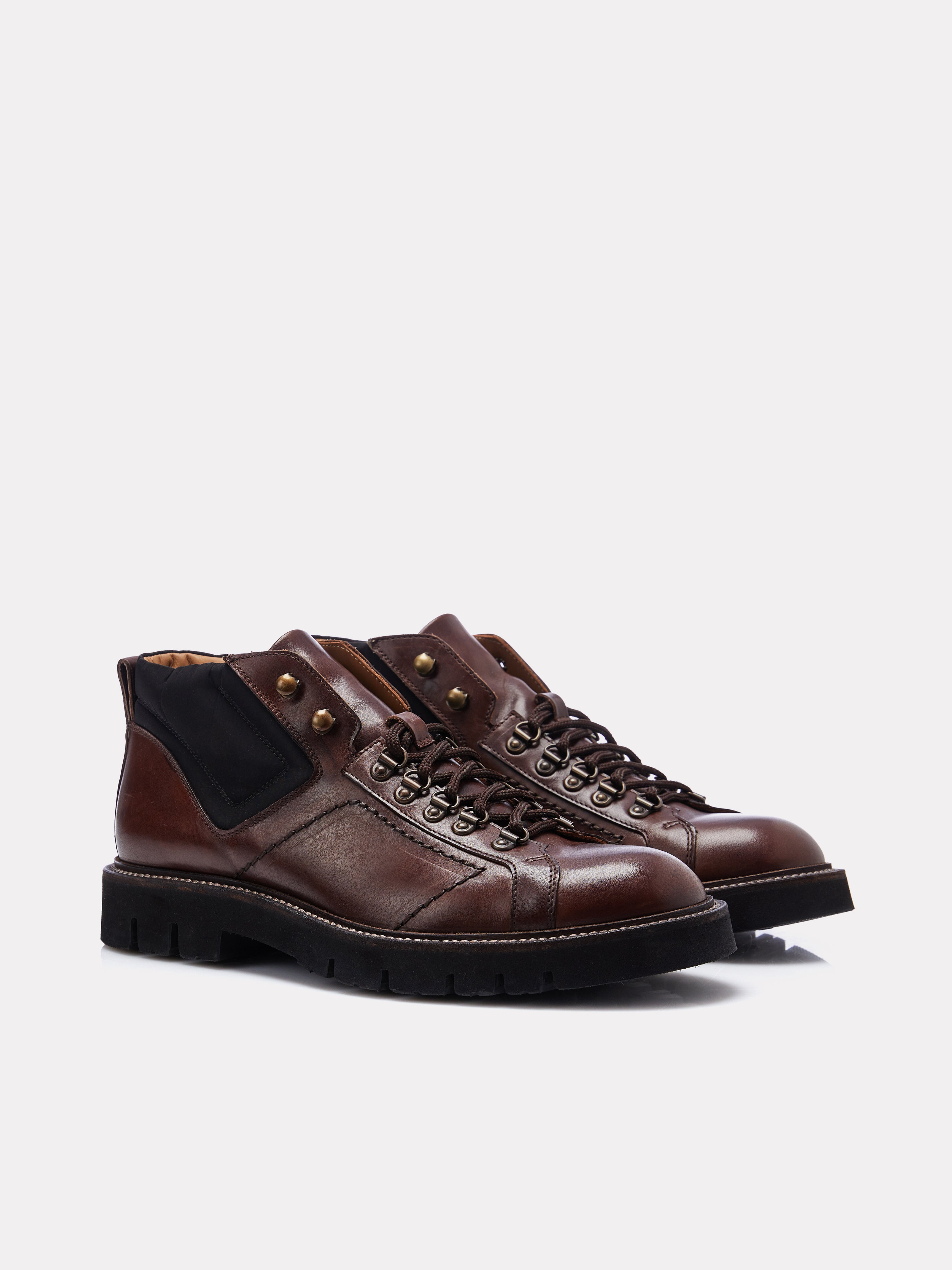 Brown military boots