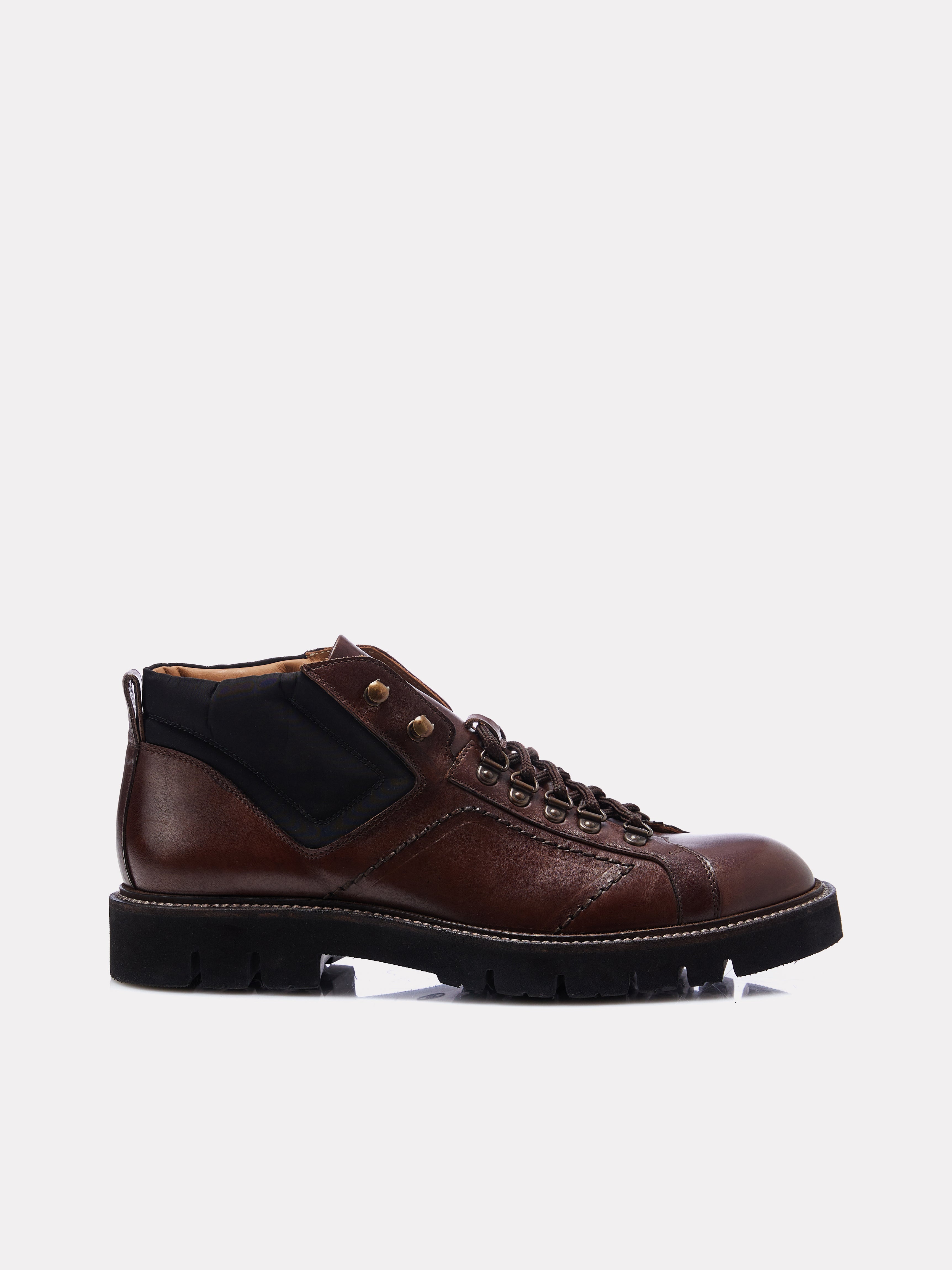 Brown military boots
