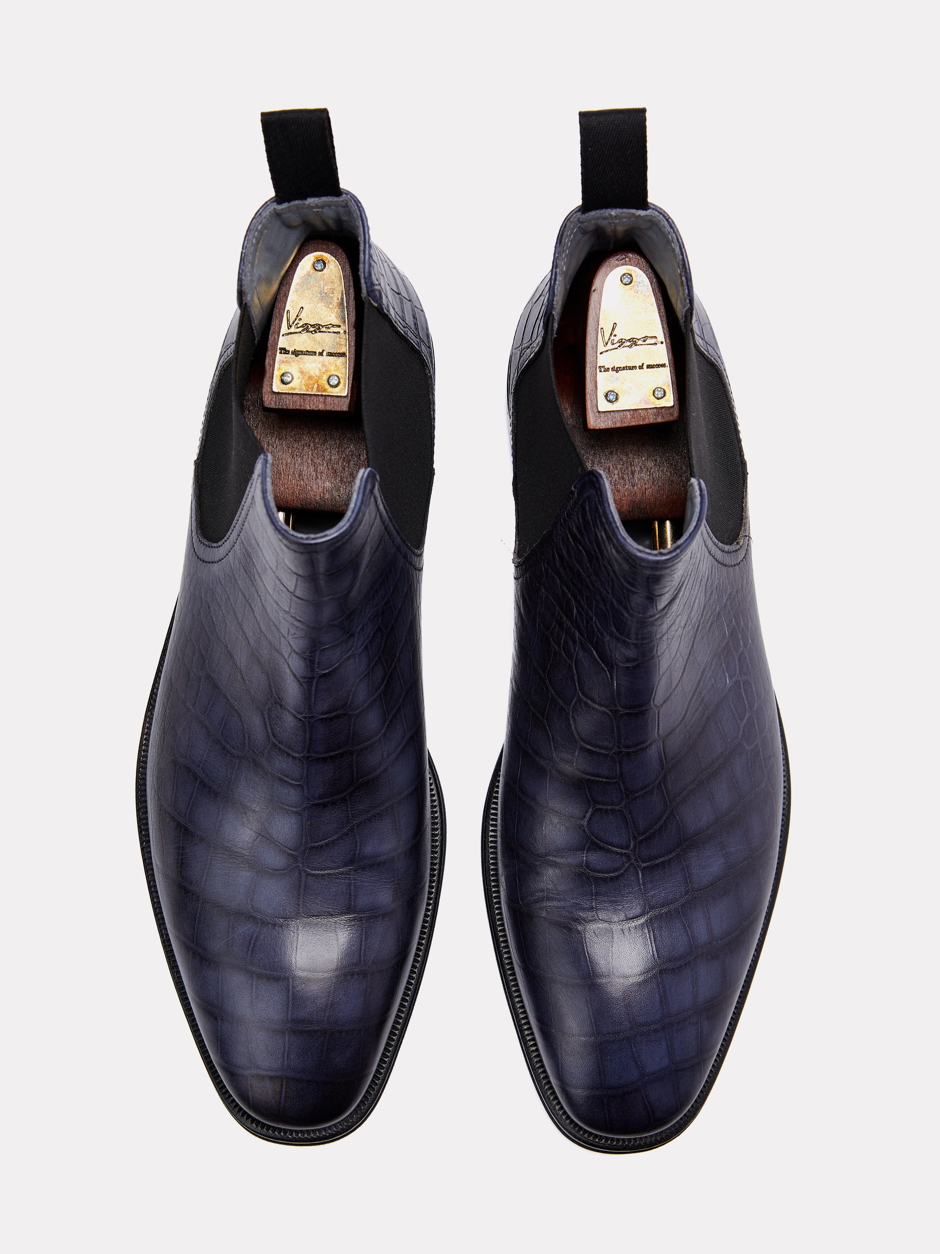 Ghete navy cu model croco