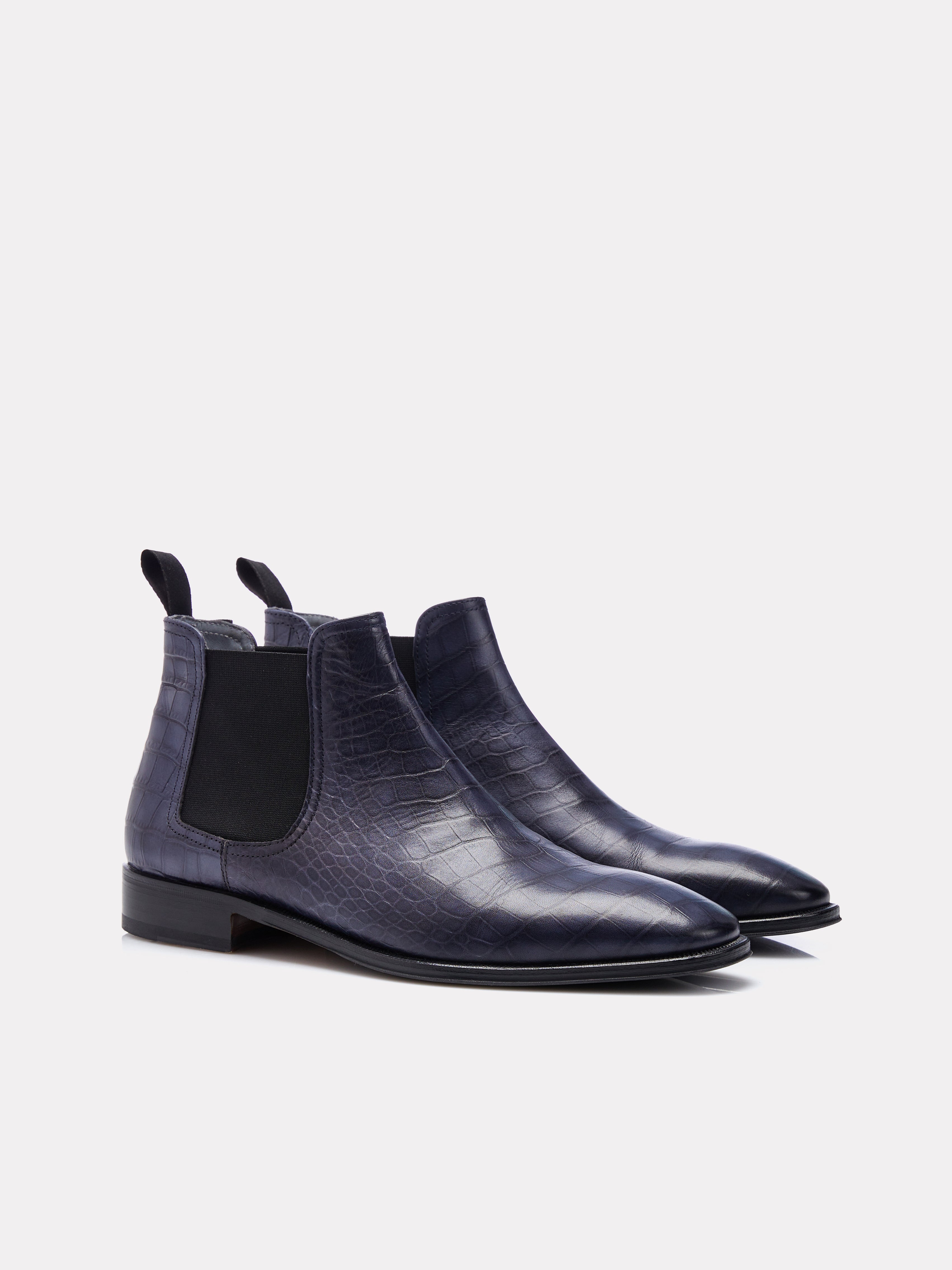 Ghete navy cu model croco