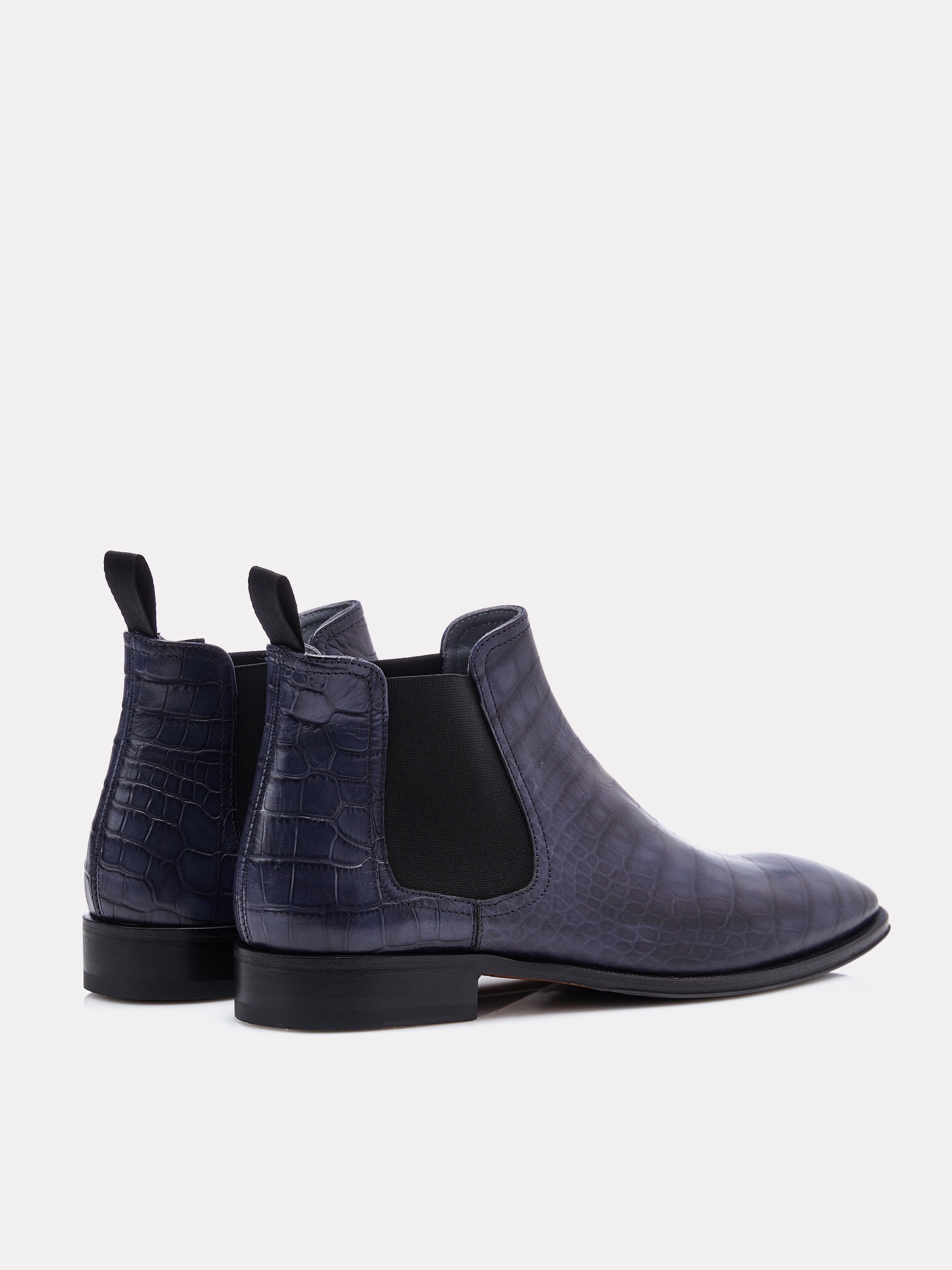 Ghete navy cu model croco
