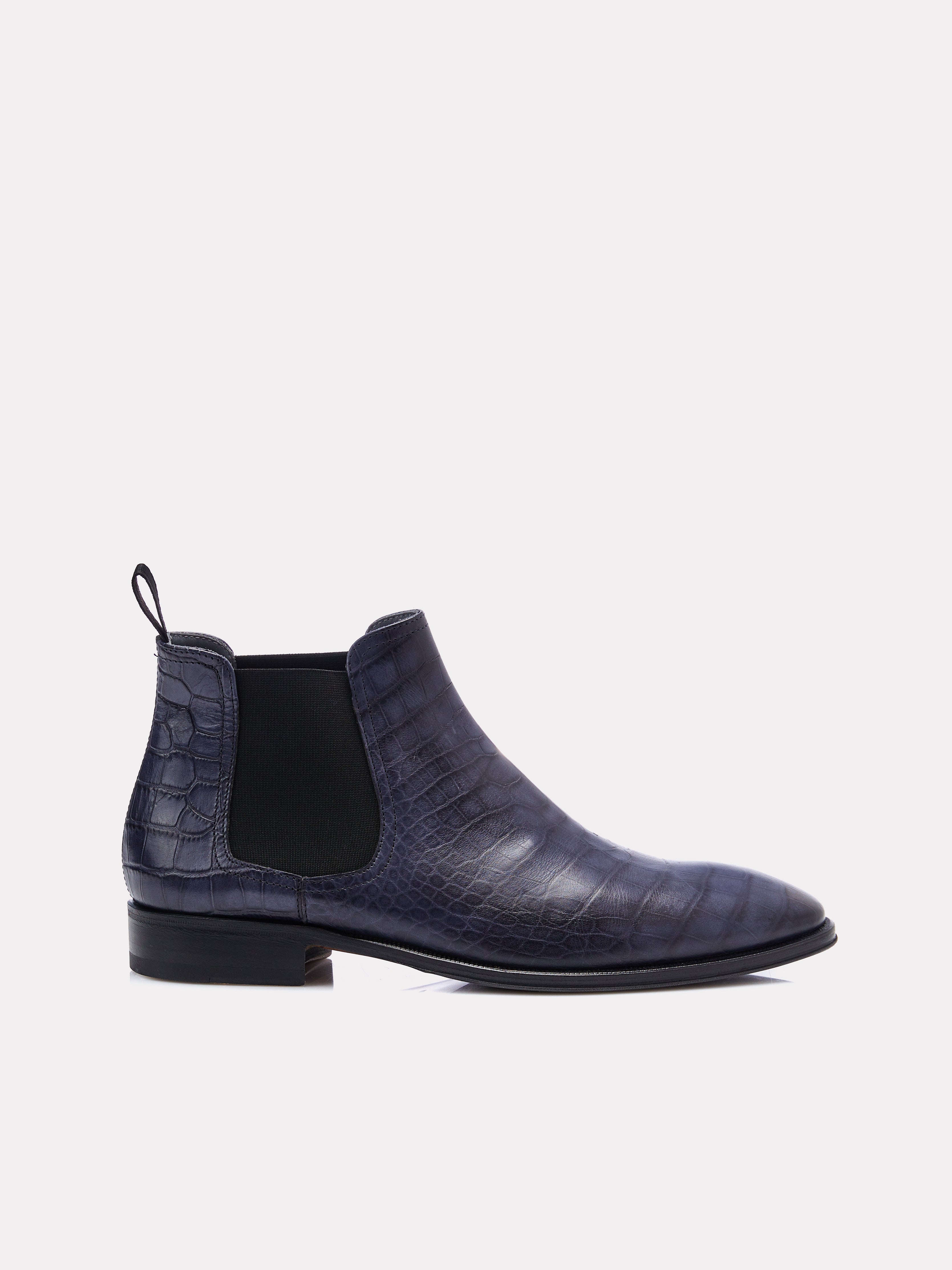 Ghete navy cu model croco