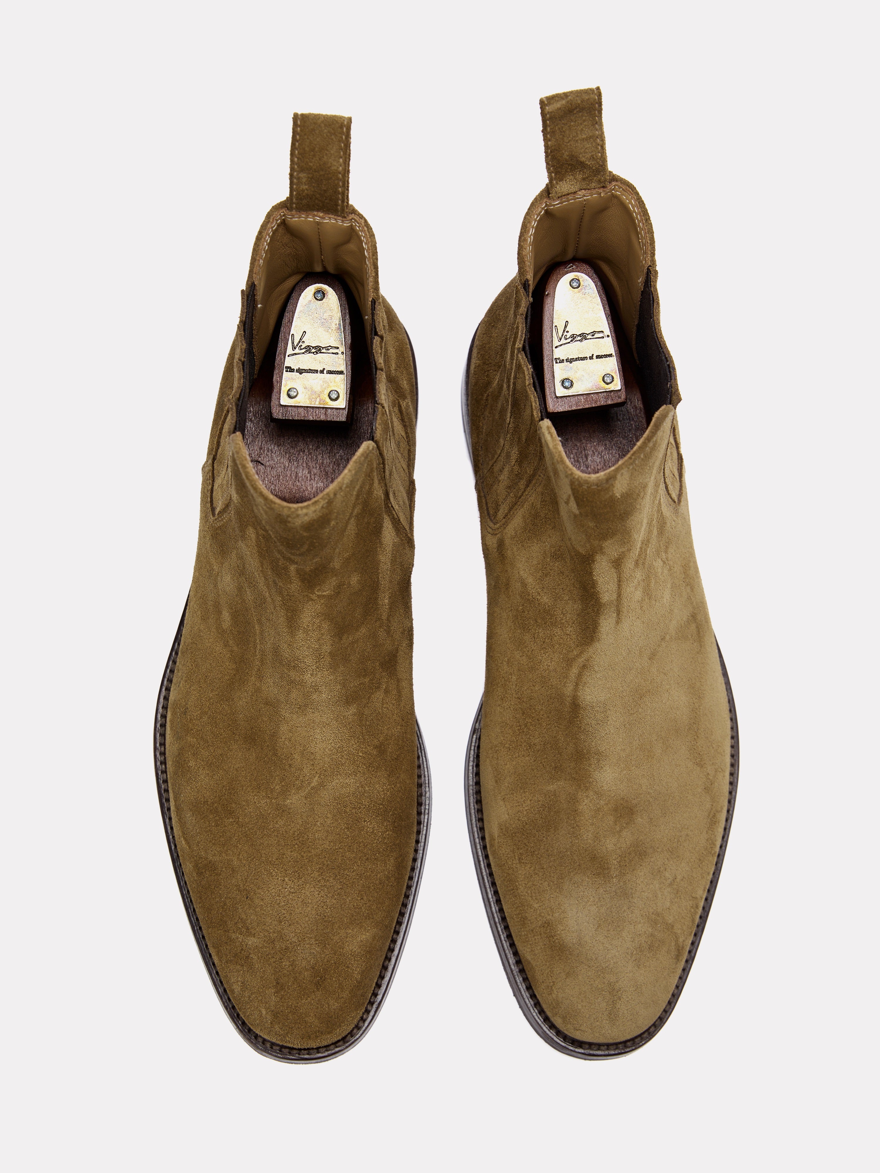 Brown suede boots