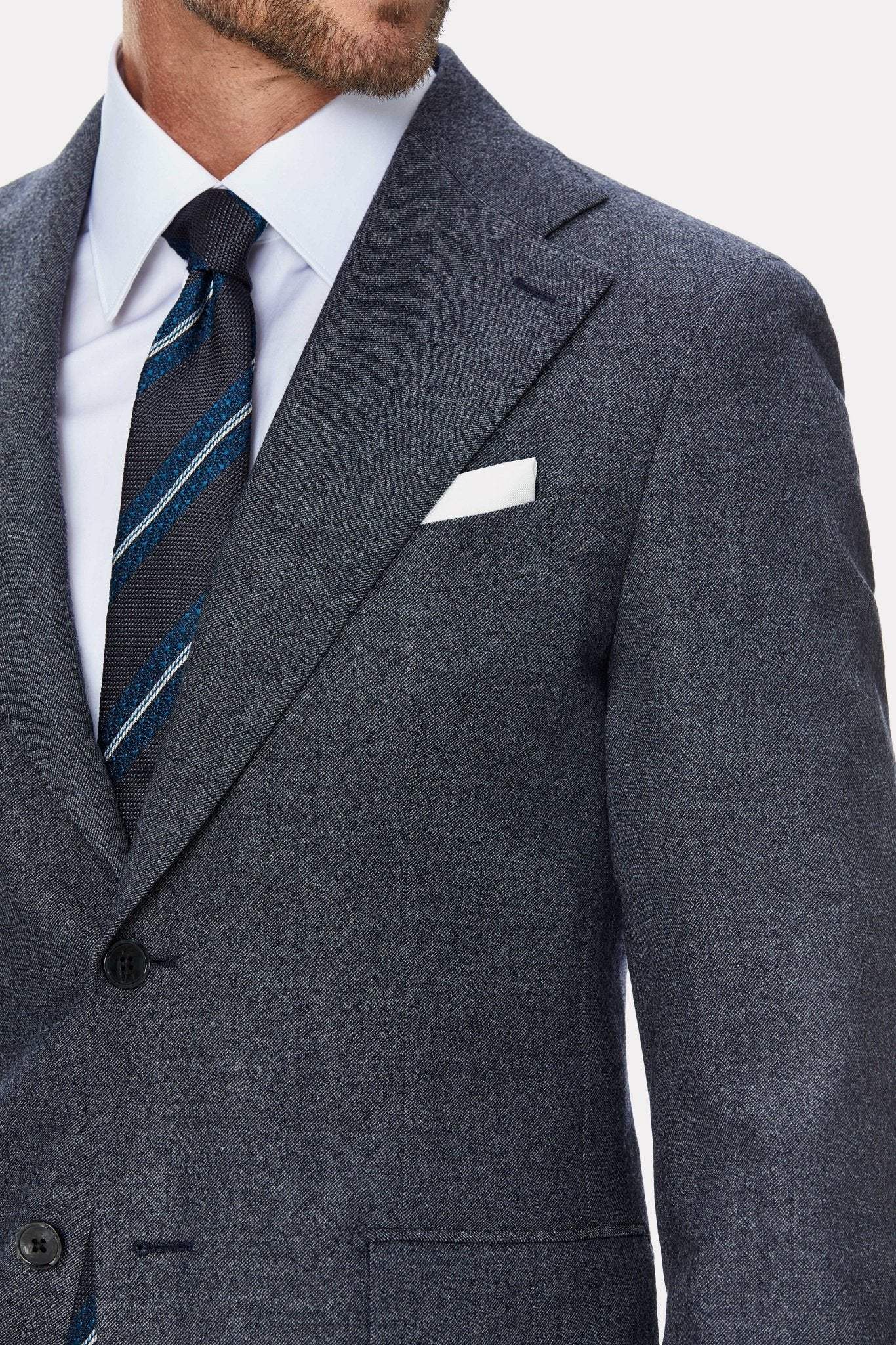 Loro Piana fabric suit, textured flannel