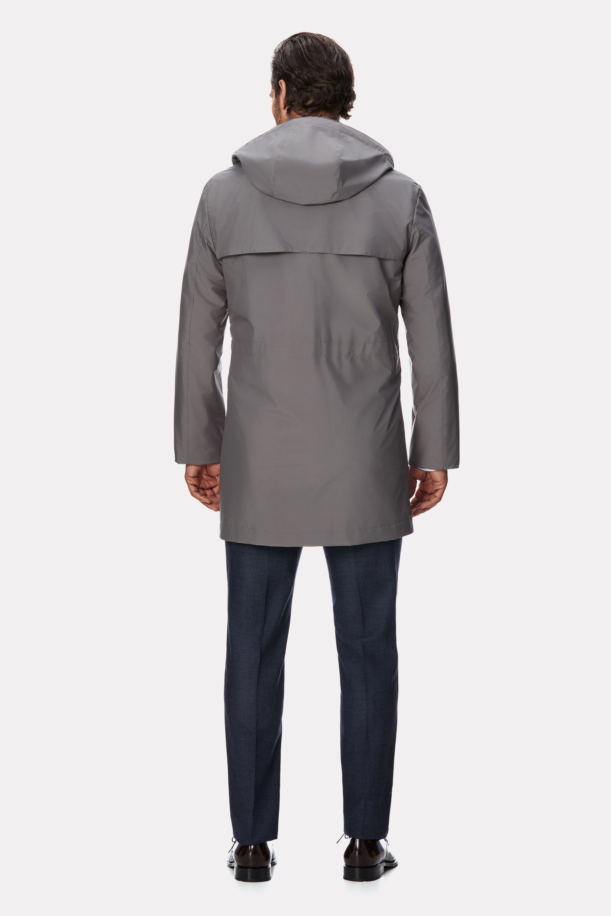 Grey techno trench coat
