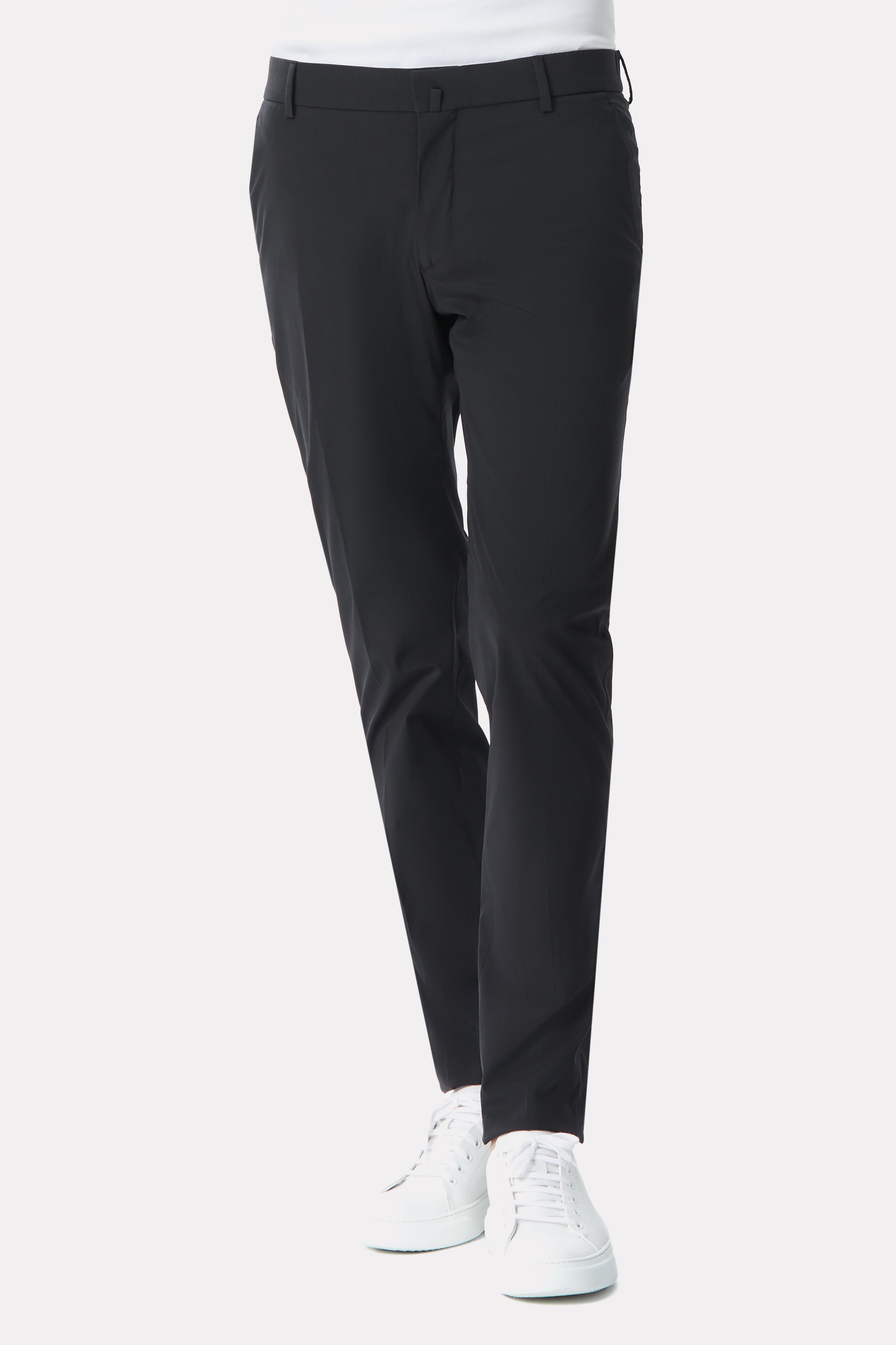 Black silk blend techno pants
