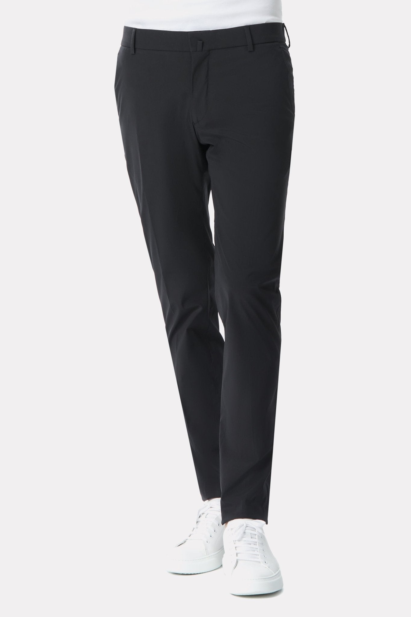 Pantaloni techno negri din mix de matase - Viggo