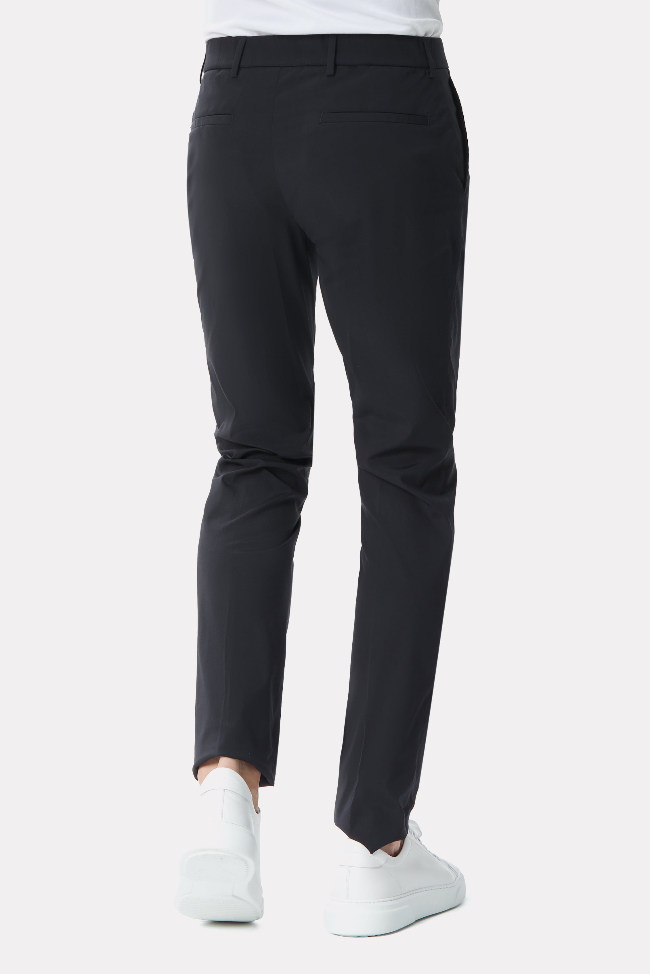 Black silk blend techno pants