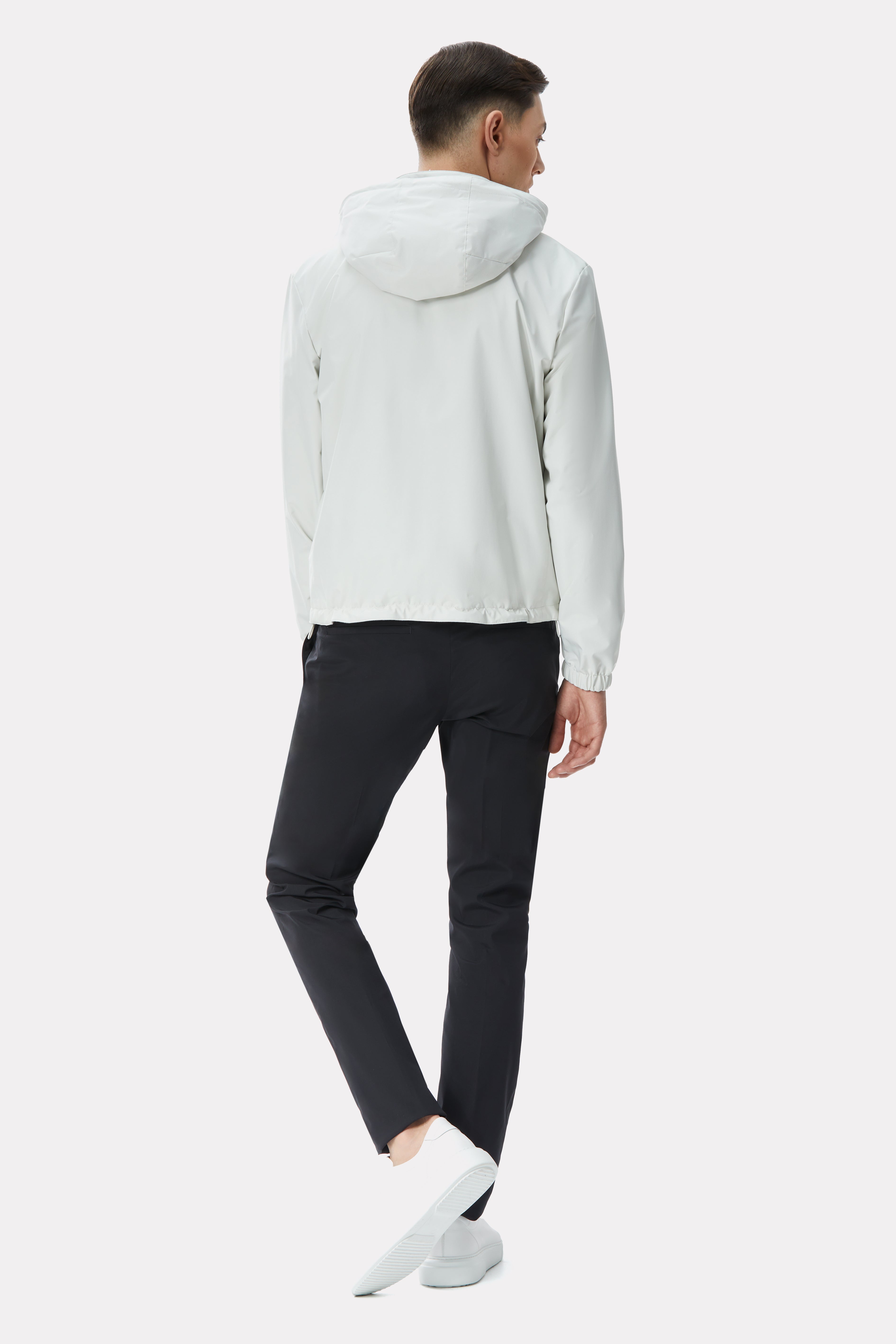 Black silk blend techno pants