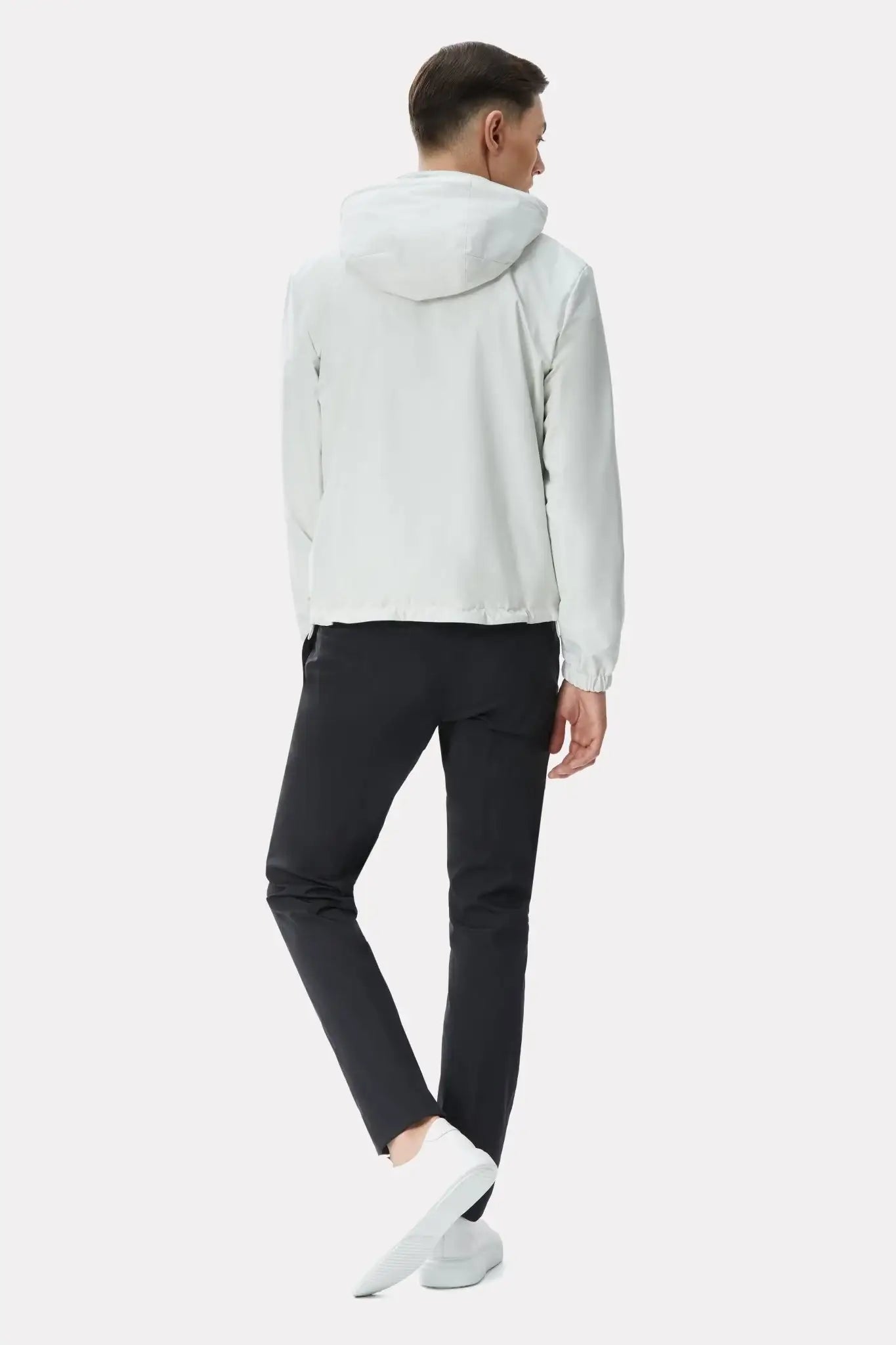 Pantaloni techno negri din mix de matase