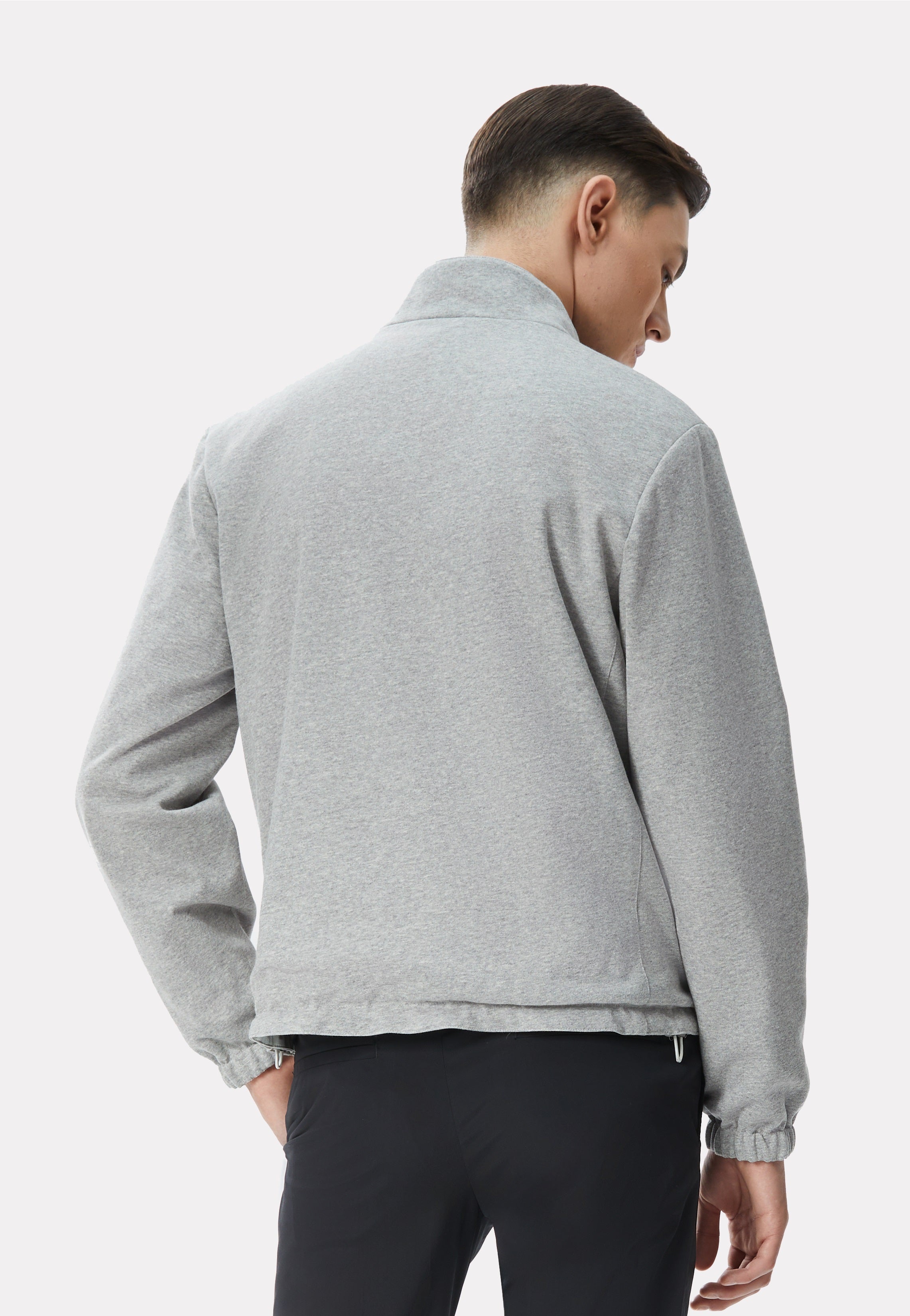 White/gray reversible jacket made of techno fabric and wool