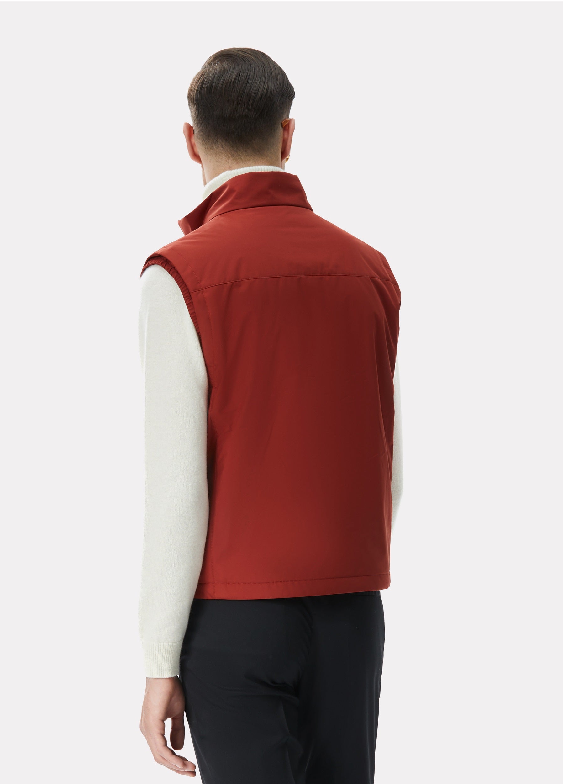 Terracotta vest with cashmere lining