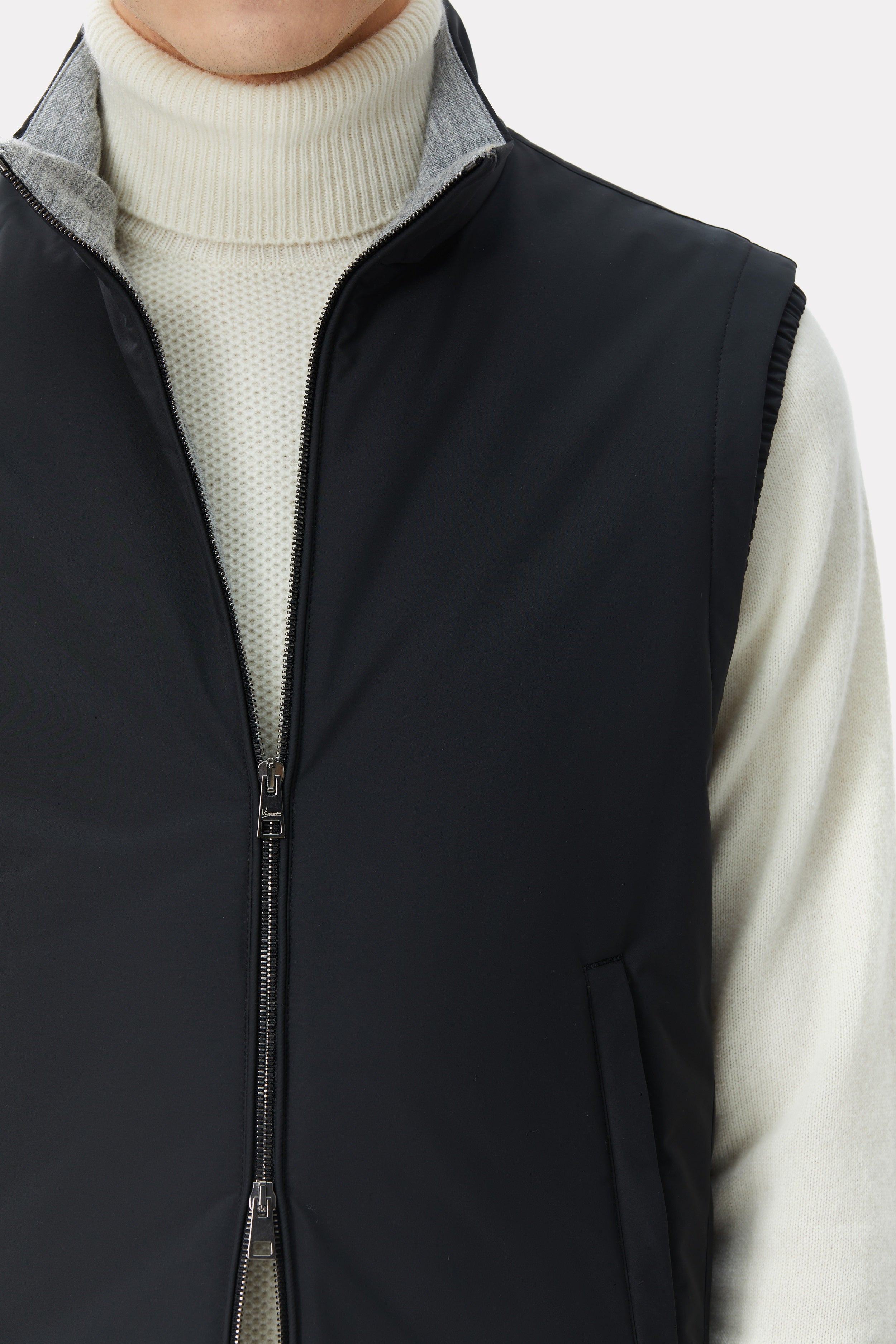 Black vest with cashmere lining