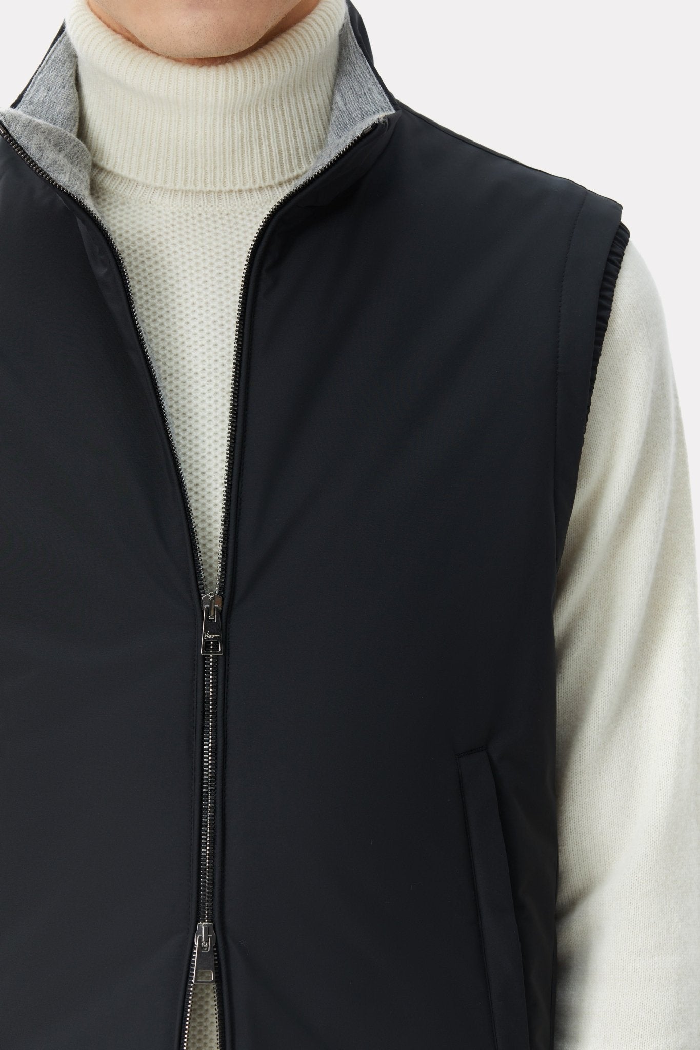 Vesta neagra cu interior din casmir - Viggo