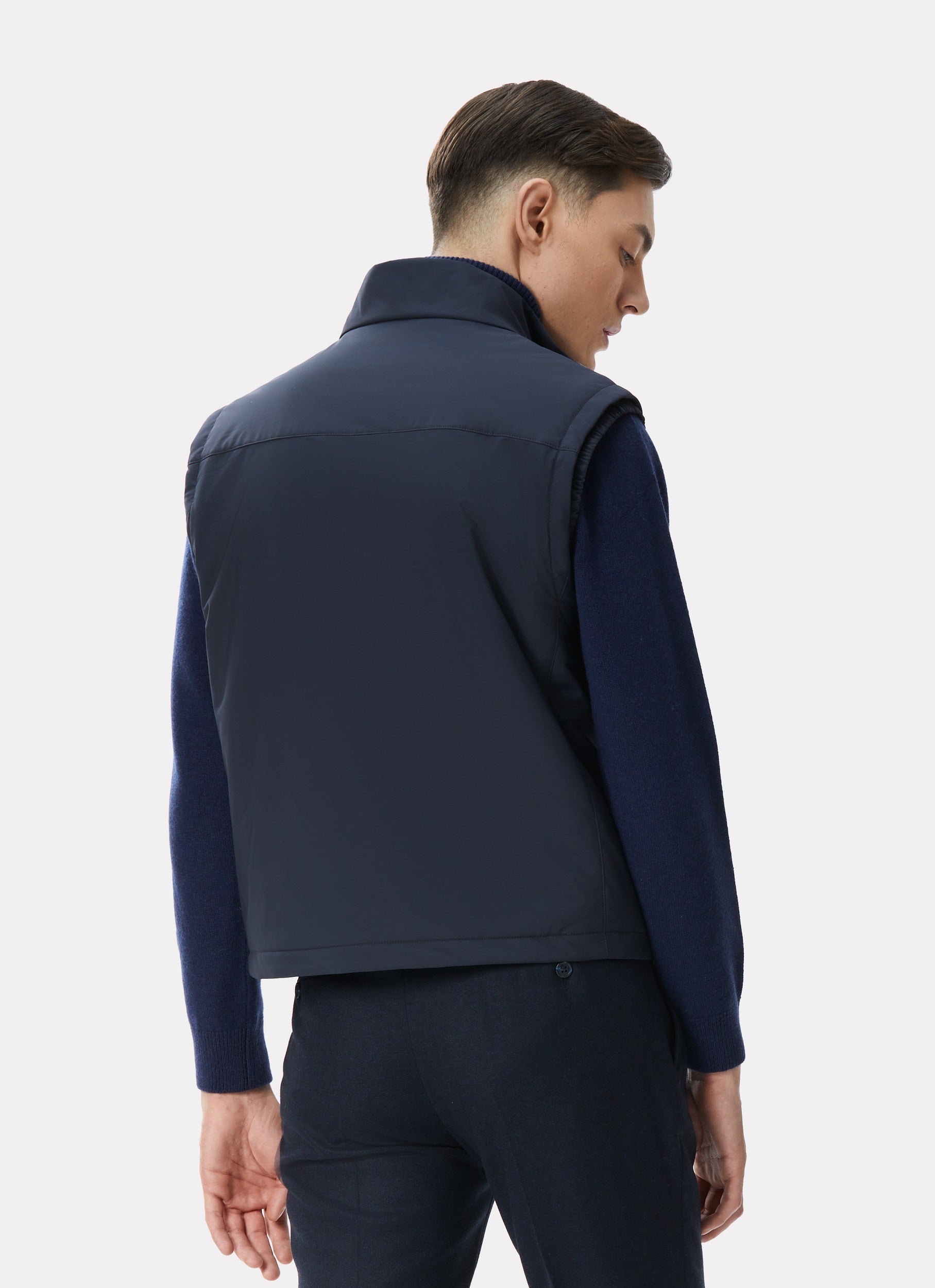 Navy vest with cashmere lining