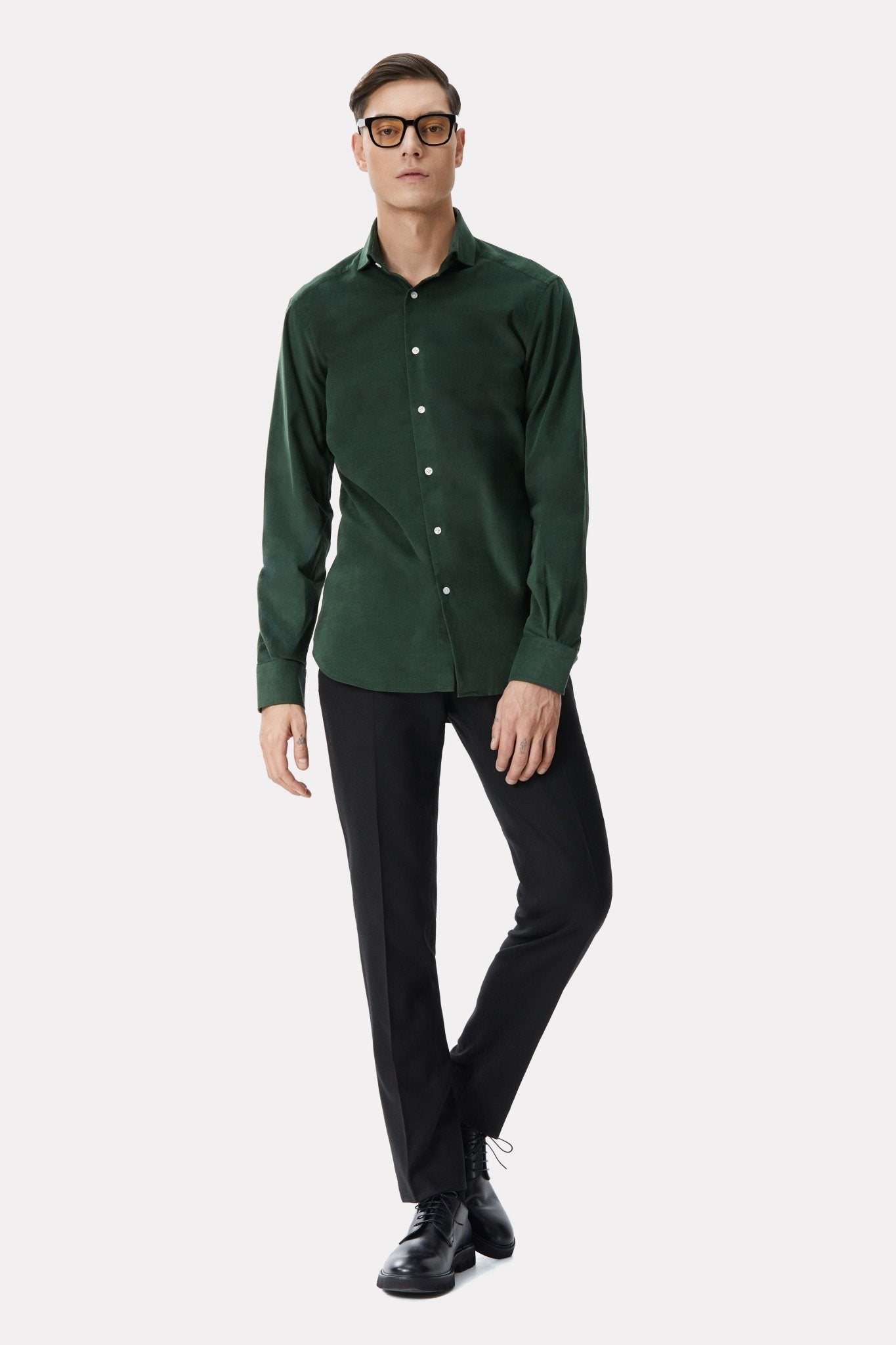 Camasa verde din reiat fin - Viggo