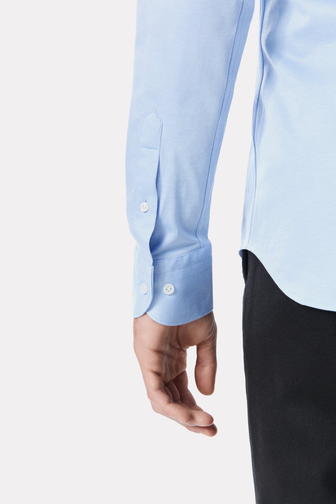 Camasa oxford bleu din jerseu de bumbac - Viggo