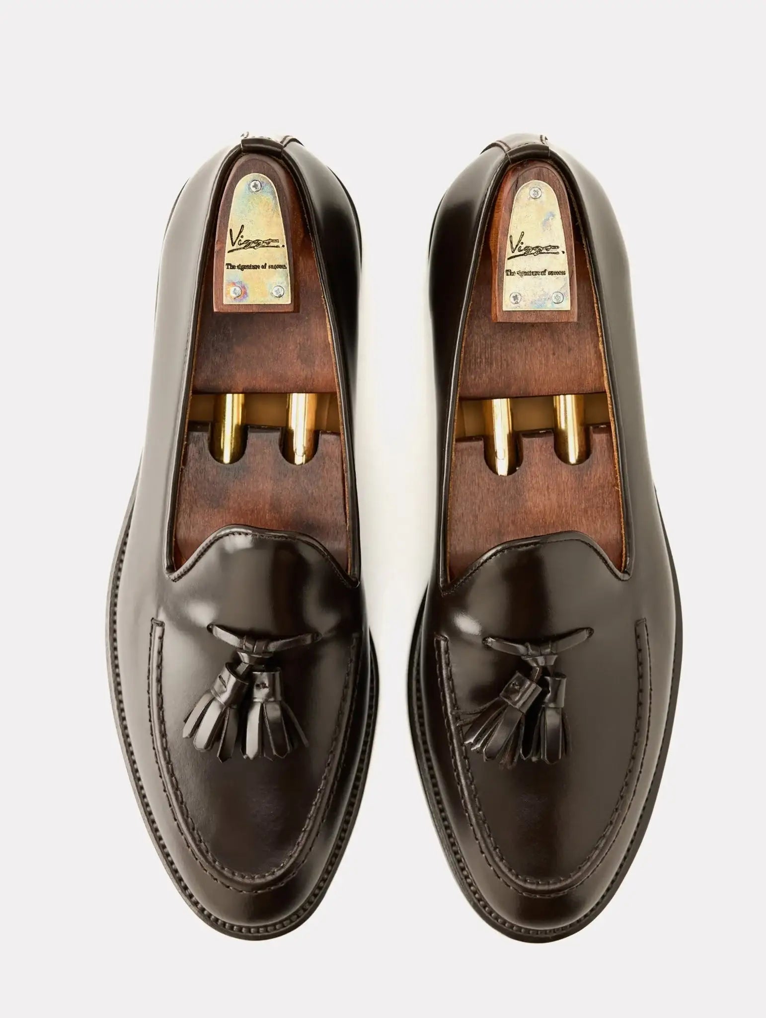 Brown loafers with tassels