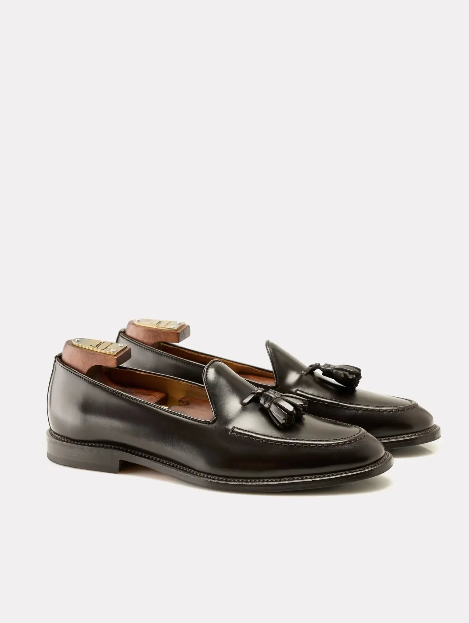 Brown loafers with tassels