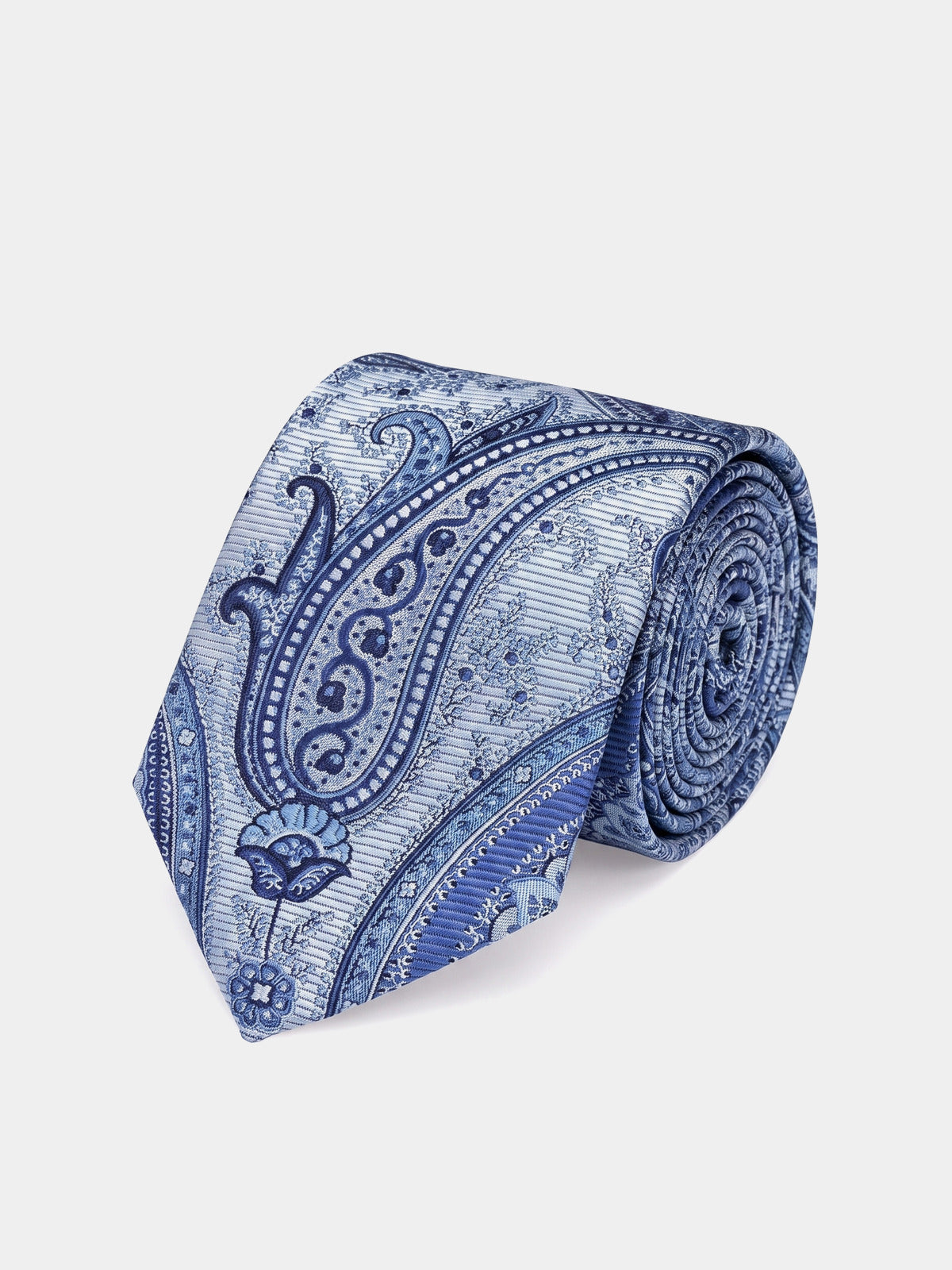 Cravata matase bleu motive paisley