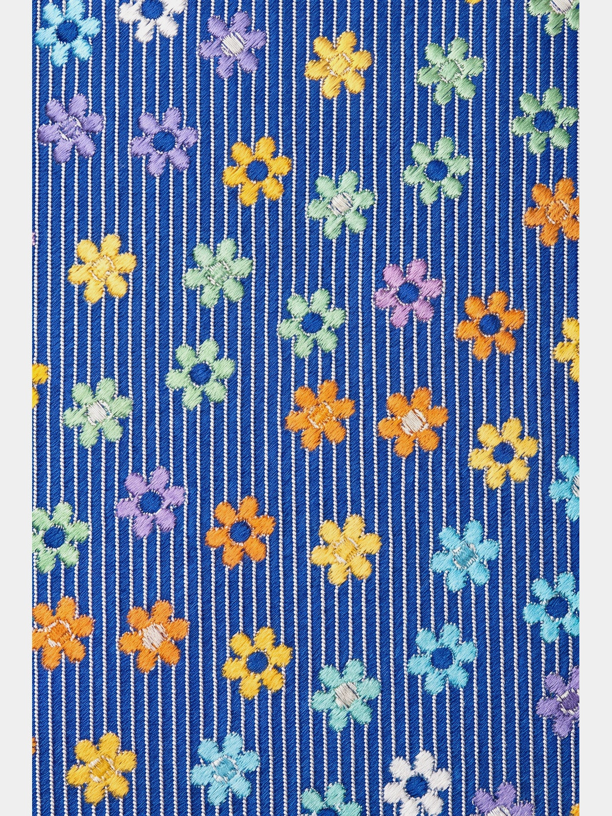 Cravata albastra cu print floral multicolor