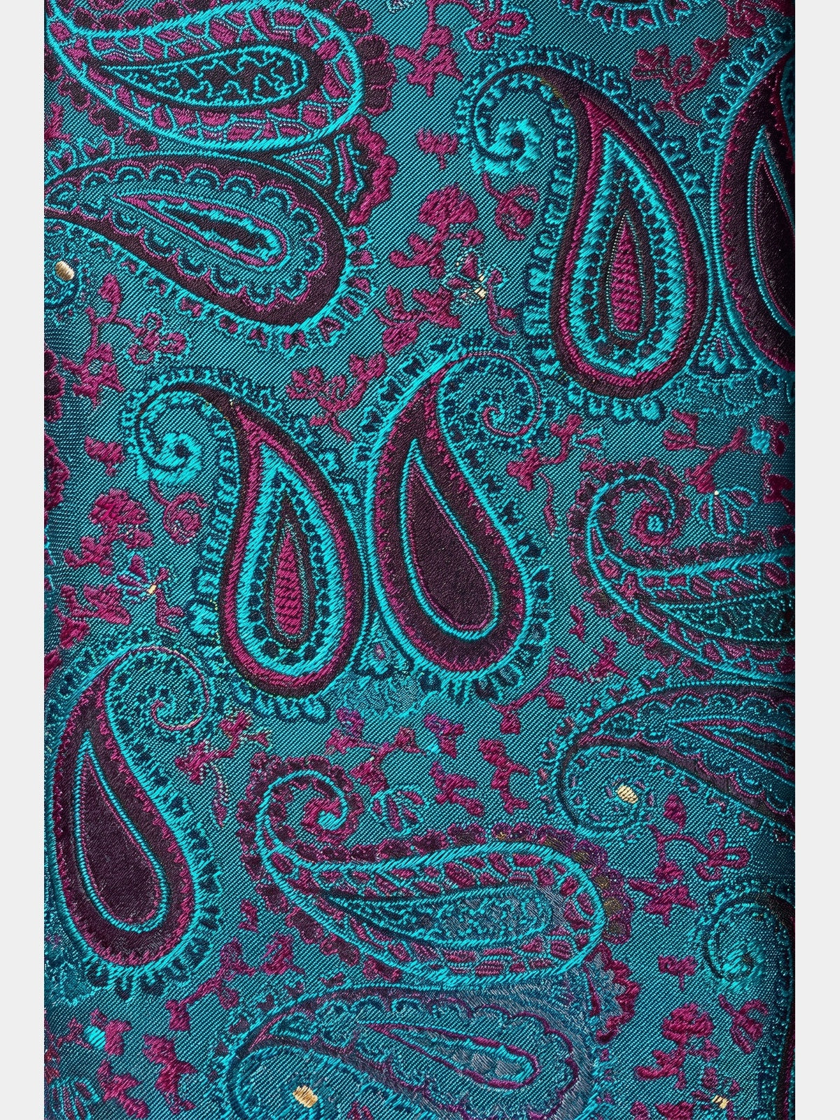 Cravata turcoaz cu motive paisley mix de matase