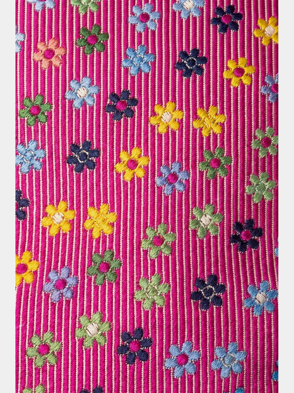 Cravata ciclam cu print floral multicolor