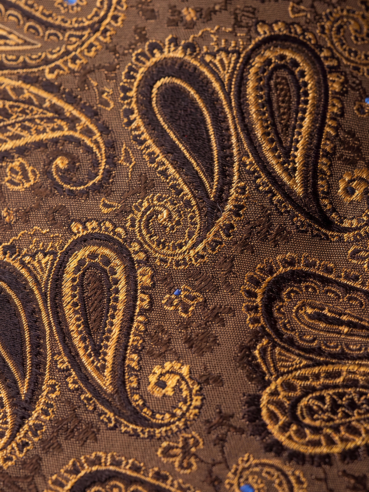 Cravata matase imprimeu paisley auriu