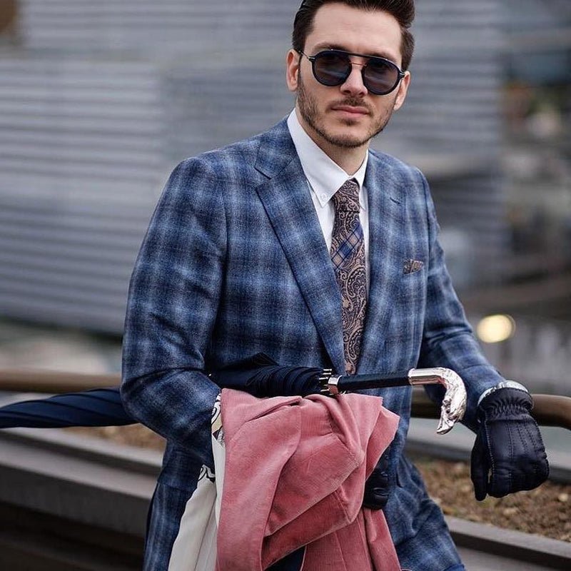 Umbrela navy cu maner argintiu vultur - Viggo