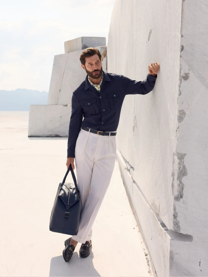 Pantalon cu pense Made to Measure, tesatura Fratelli Tallia di Delfino