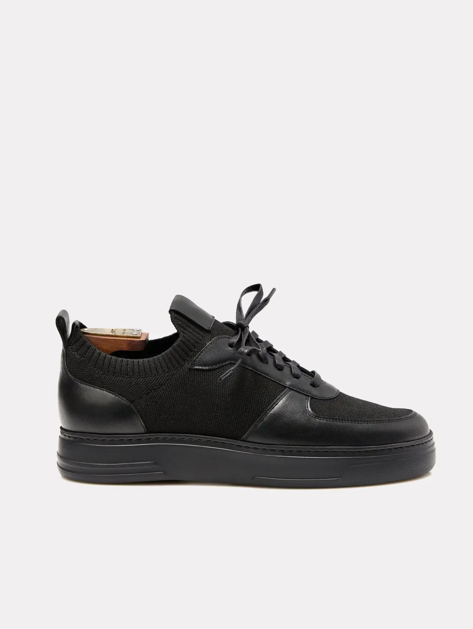 SNEAKERS NEGRU piele & textil