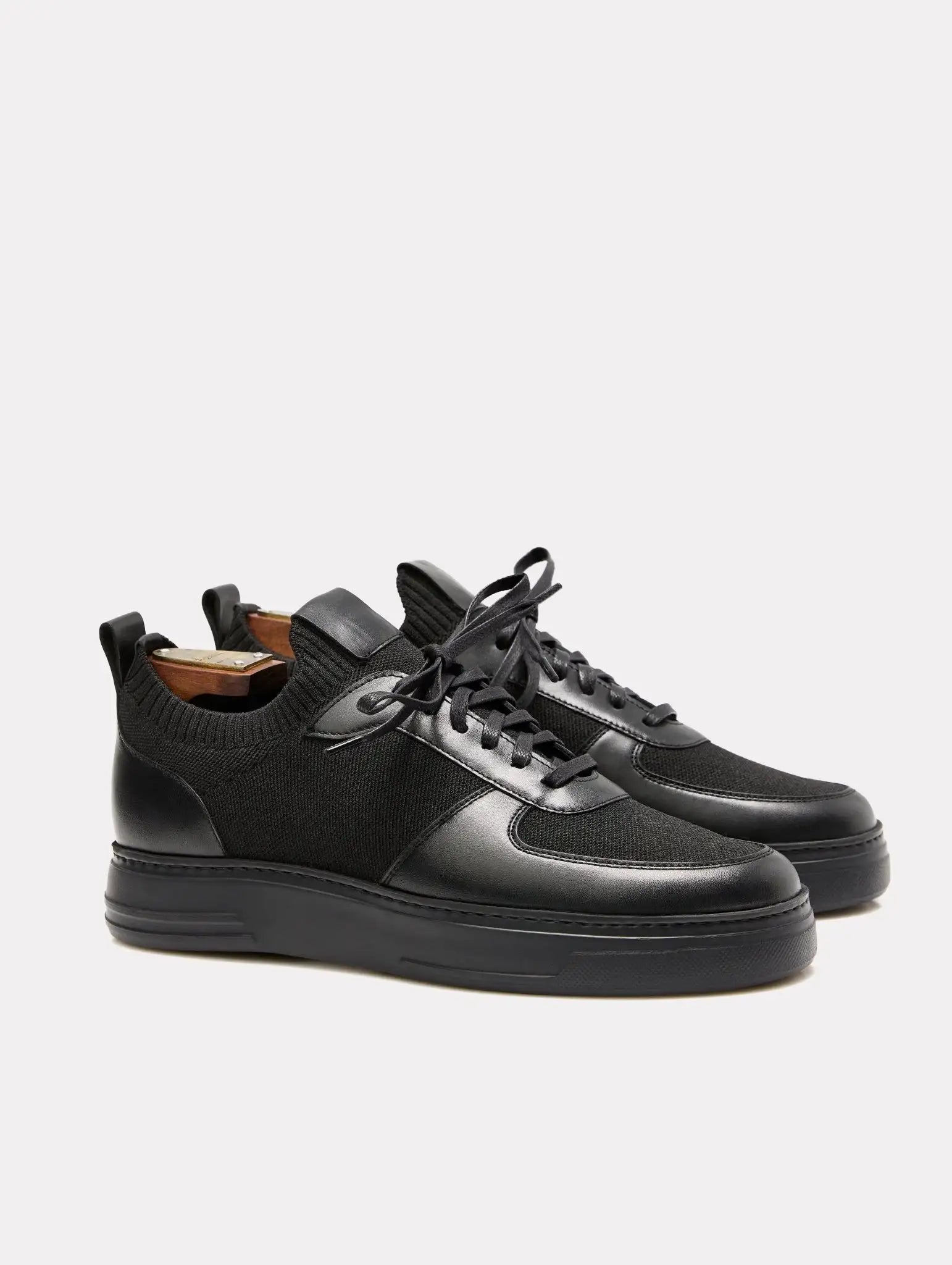 BLACK SNEAKERS leather & textile