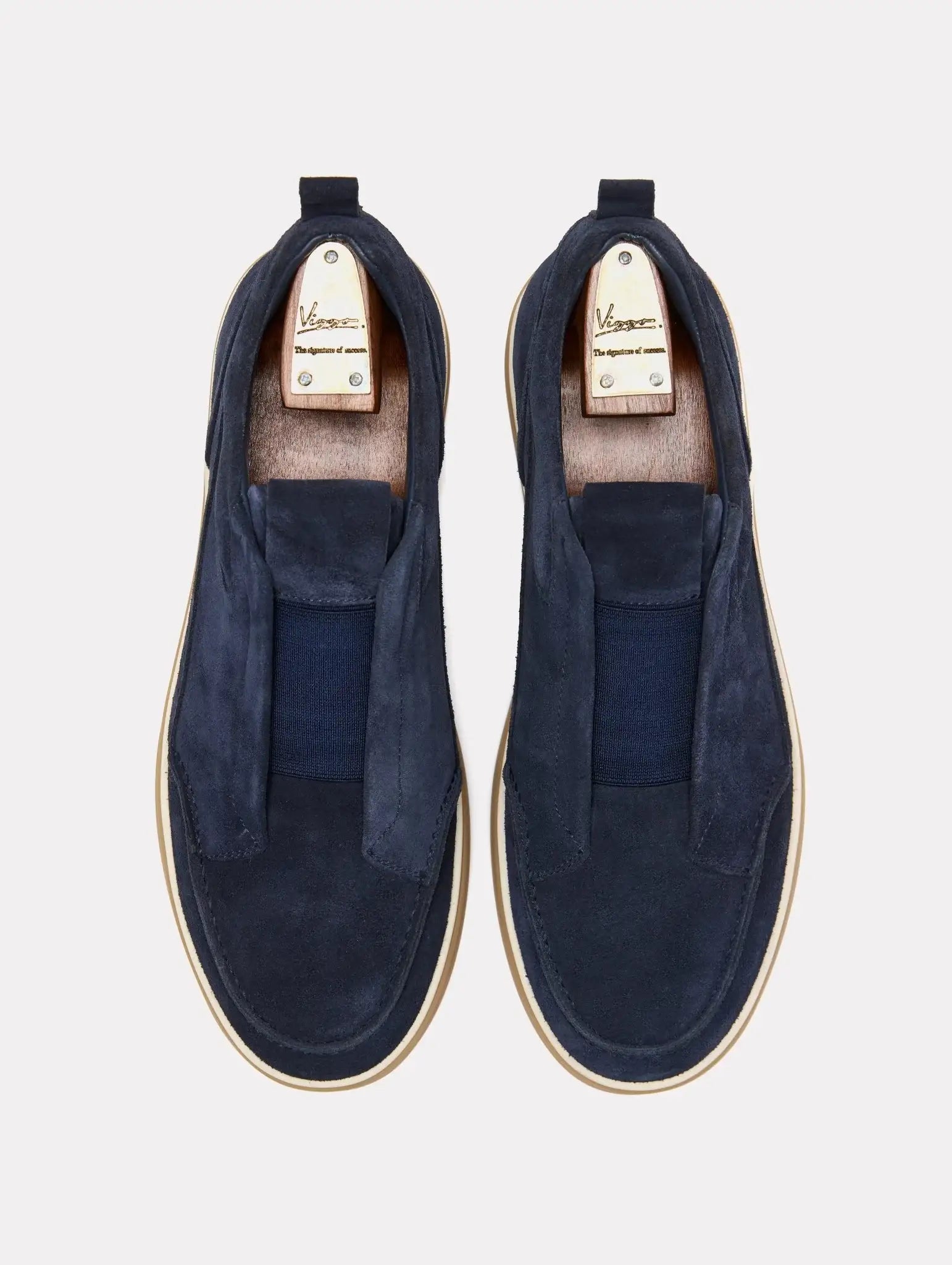 Slip-on sneakers din piele intoarsa navy