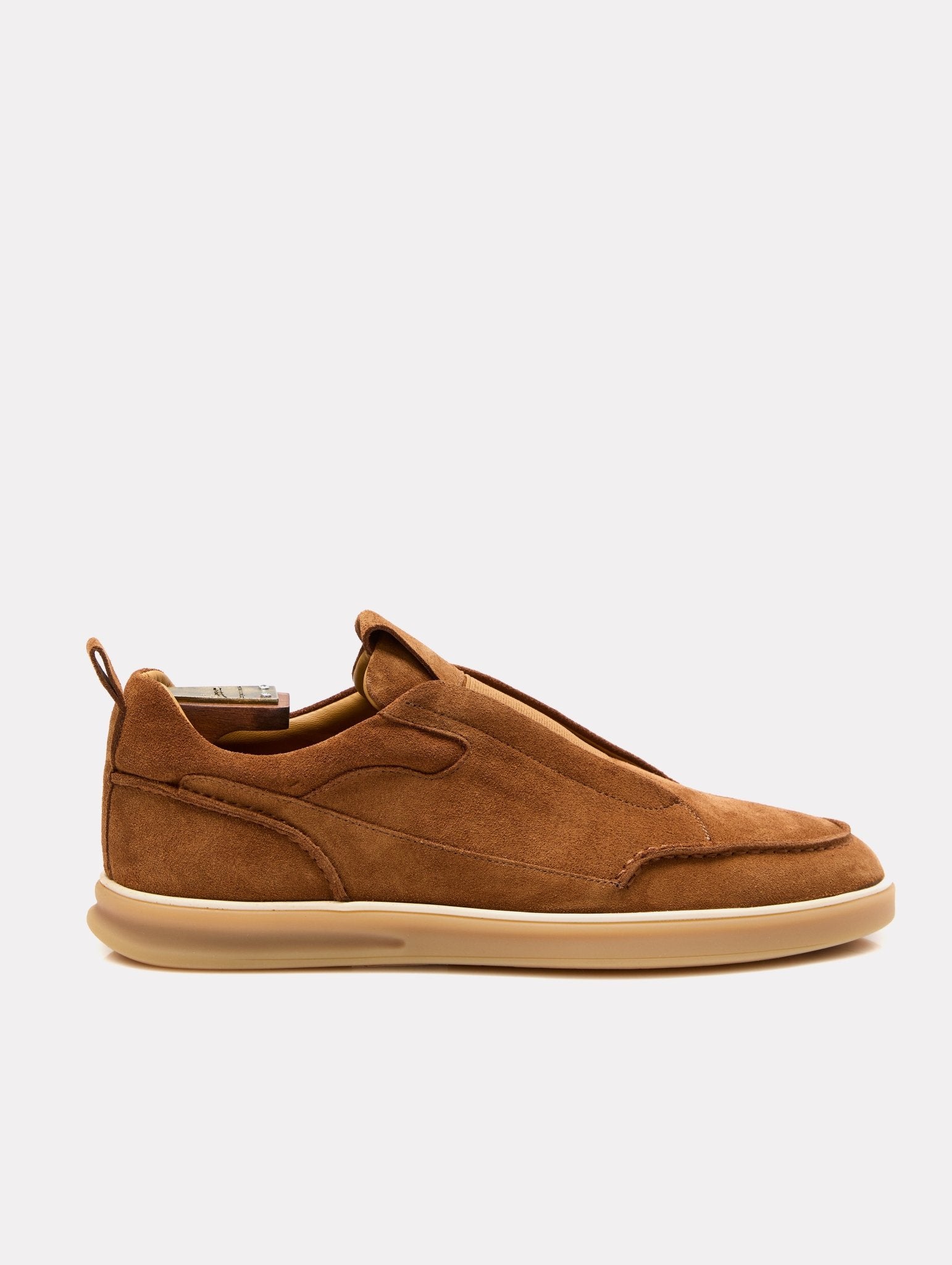 Slip - on sneakers din piele intoarsa camel - Viggo