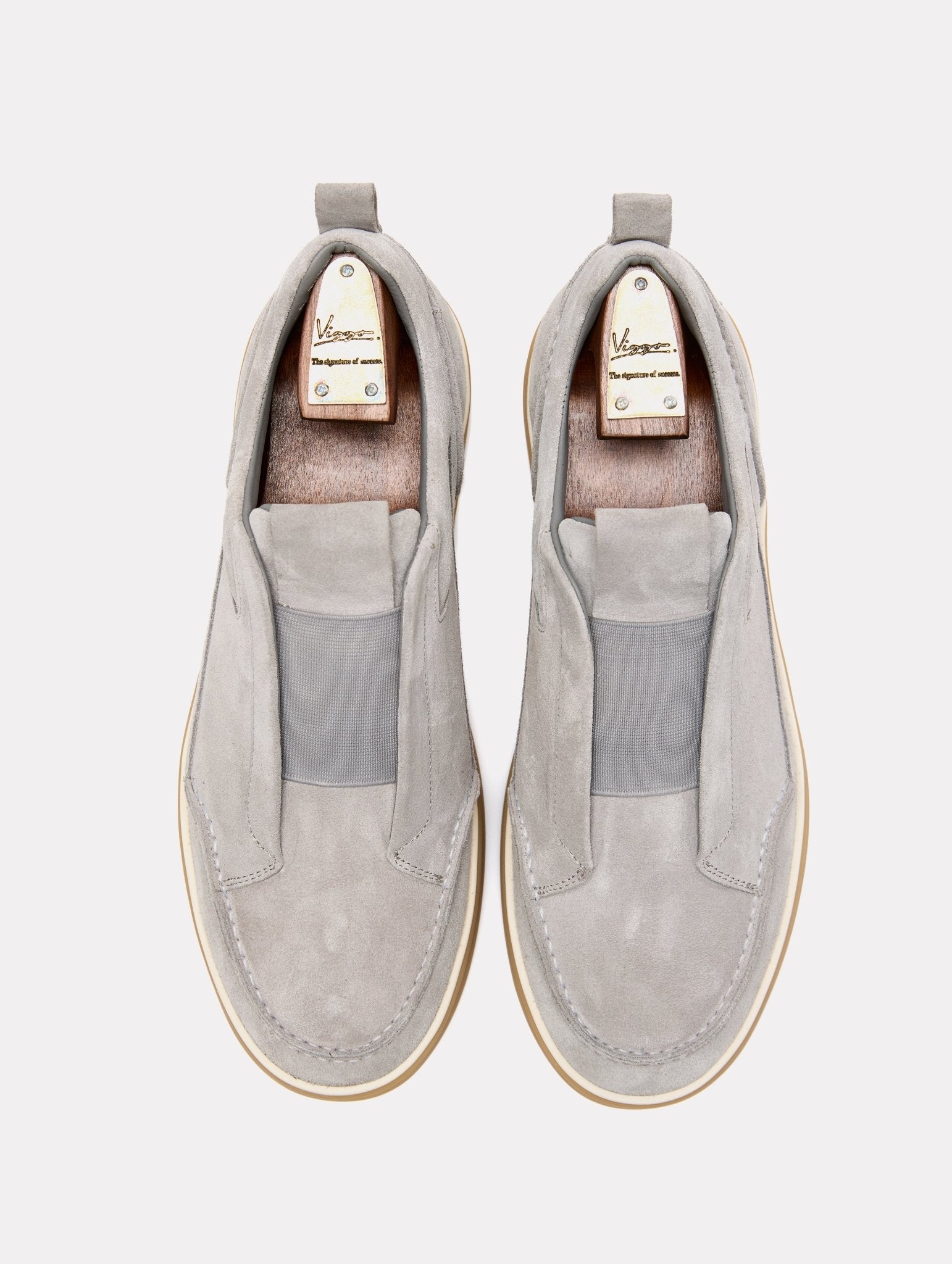 Slip - on sneakers din piele intoarsa gri - Viggo